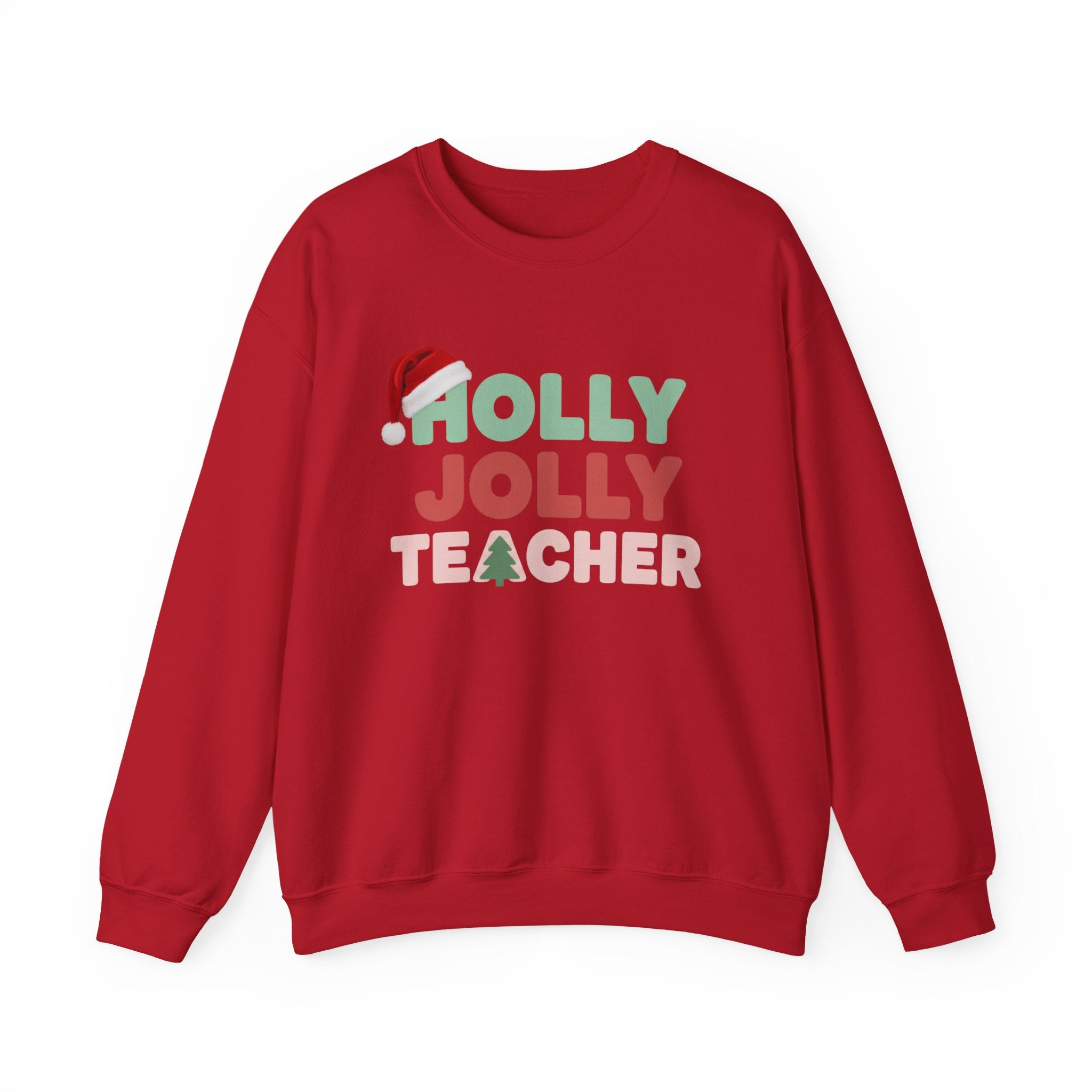 Holly Jolly Teacher Christmas Sweatshirt, Merry Christmas Teachers Crewneck, Holly Jolly Teacher Xmas Sweater, Teacher Party Sweatshirt, Gift for Teacher