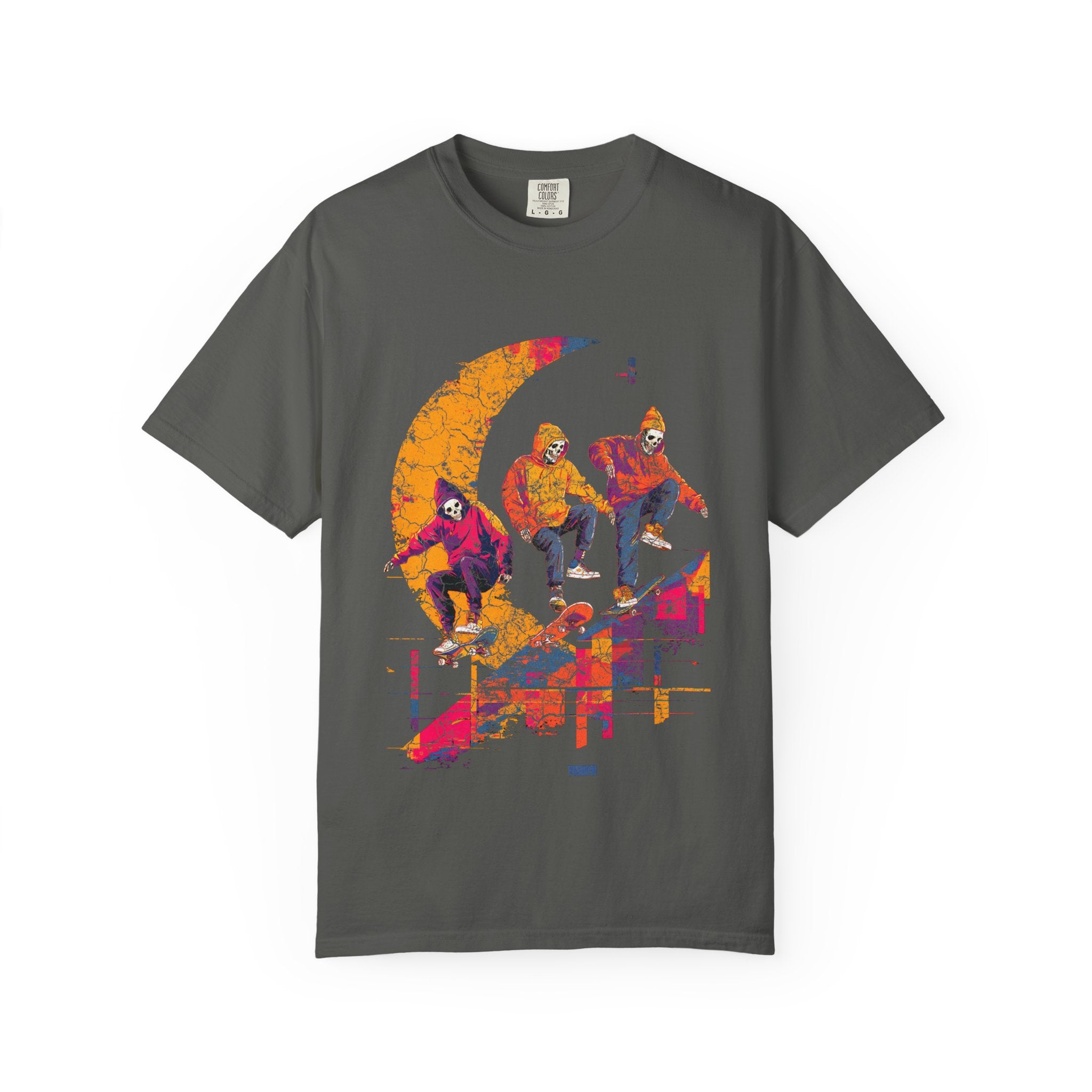 Lunar Shred Tee – Skate or Fade. Vibrant Skater T-Shirt, Casual Streetwear, Graphic Tee, Unisex Gift for Skate Lovers, Summer Vibes, Trendy Outfit