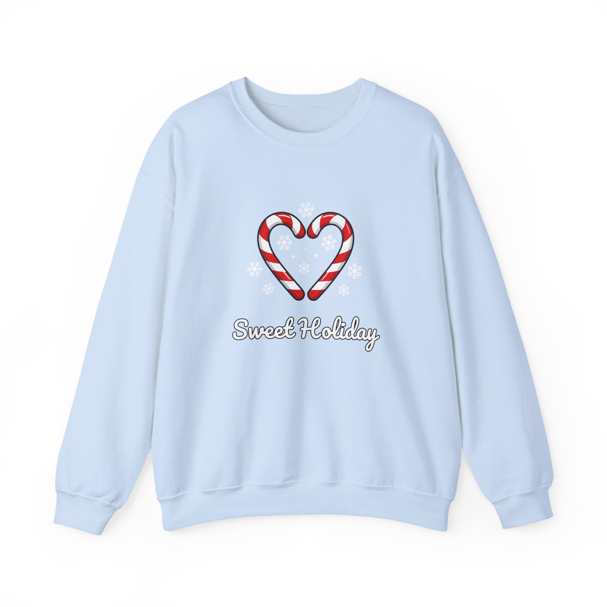 Sweet Holiday Sweatshirt, Candy Cane Heart Christmas Sweater, Snowflake Winter Sweater, Cute Xmas Crewneck for Women, Christmas Sweatshirt for Women