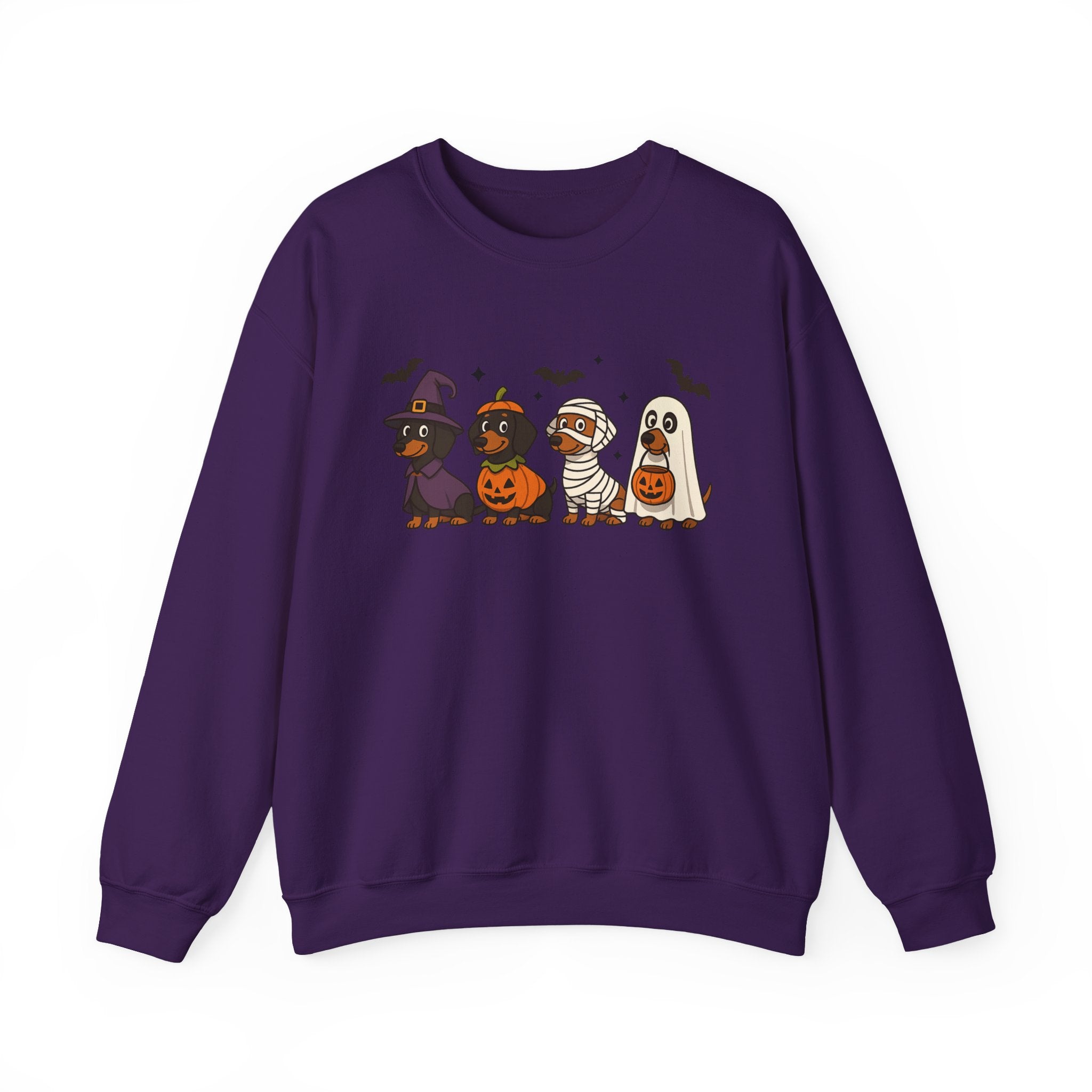 Halloween Dachshund Sweatshirt, Cute Dog Lover Sweatshirt, Pumpkin Ghost Mummy Witch Pullover, Funny Halloween Crewneck, Fall Pet Lover Gift