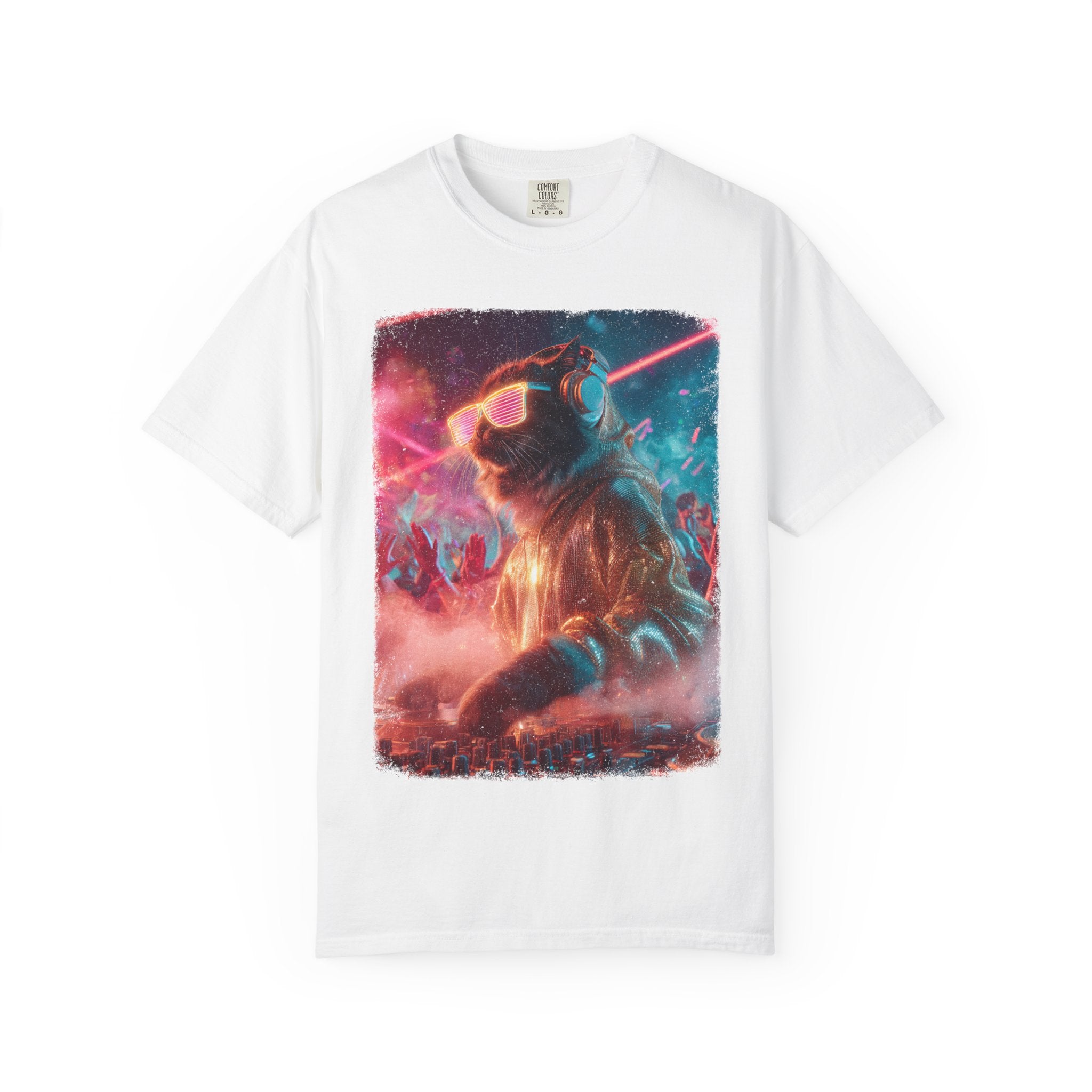 Neon Cat Rave Tee – Premium Club-Ready Energy, Unique Gift for Cat Lovers, Funny Cat Tee, Casual Wear, Perfect for Birthdays, Holidays, or Everyday