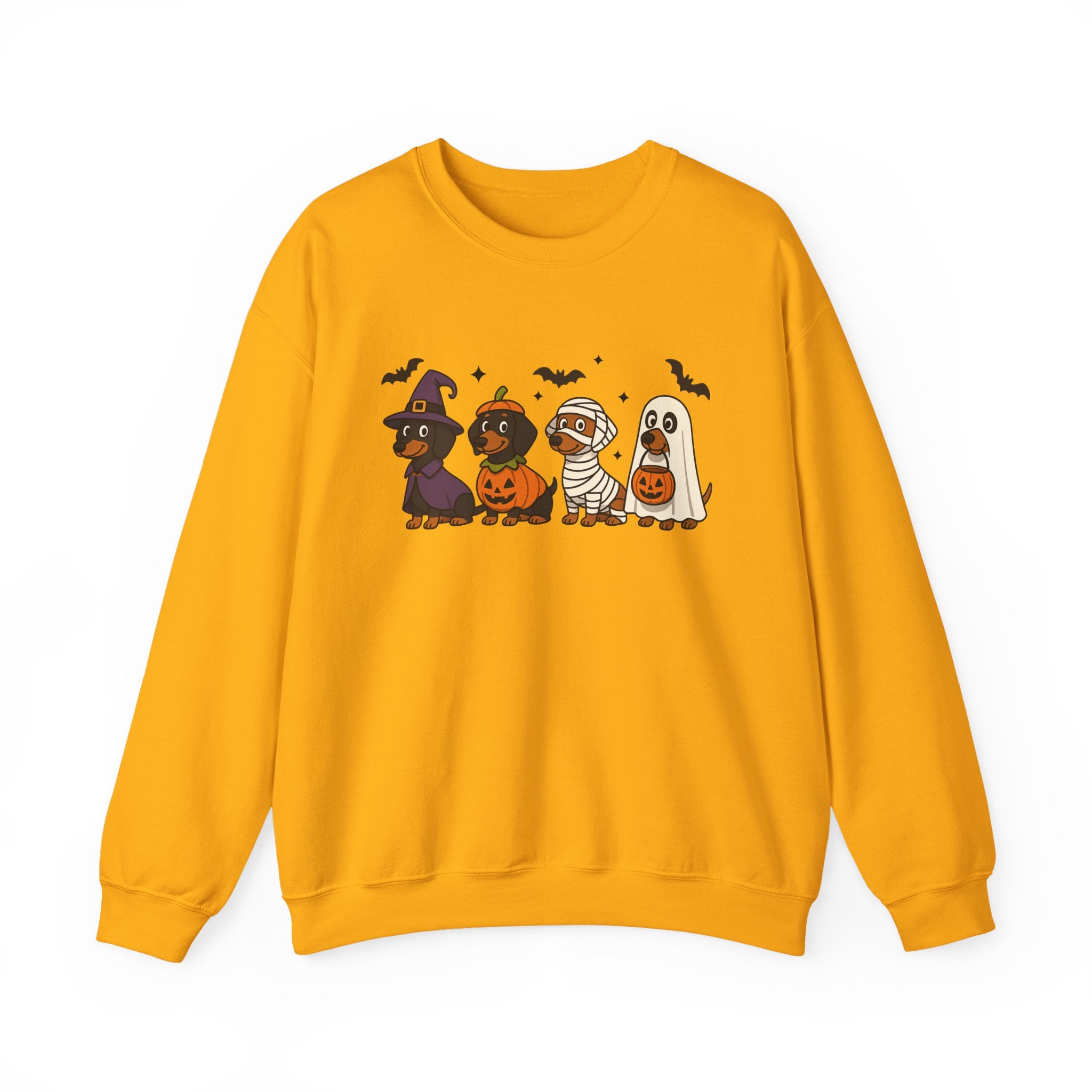 Halloween Dachshund Sweatshirt, Cute Dog Lover Sweatshirt, Pumpkin Ghost Mummy Witch Pullover, Funny Halloween Crewneck, Fall Pet Lover Gift