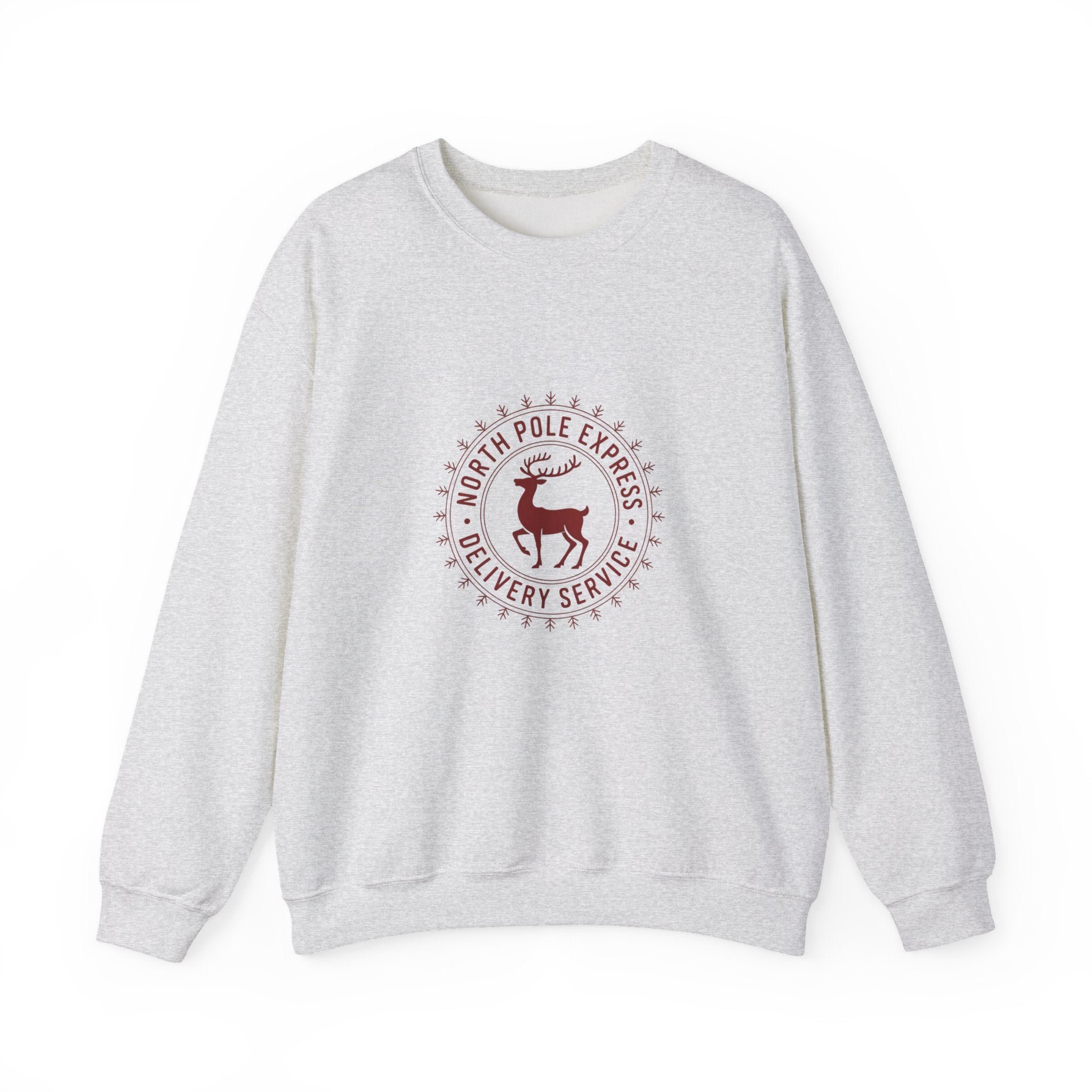 North Pole Express Sweatshirt, Deer Christmas Crewneck, Delivery Service Christmas Sweater, Woman Christmas Sweater, Holiday Girly Shirt, Christmas Sweatshirt for Women