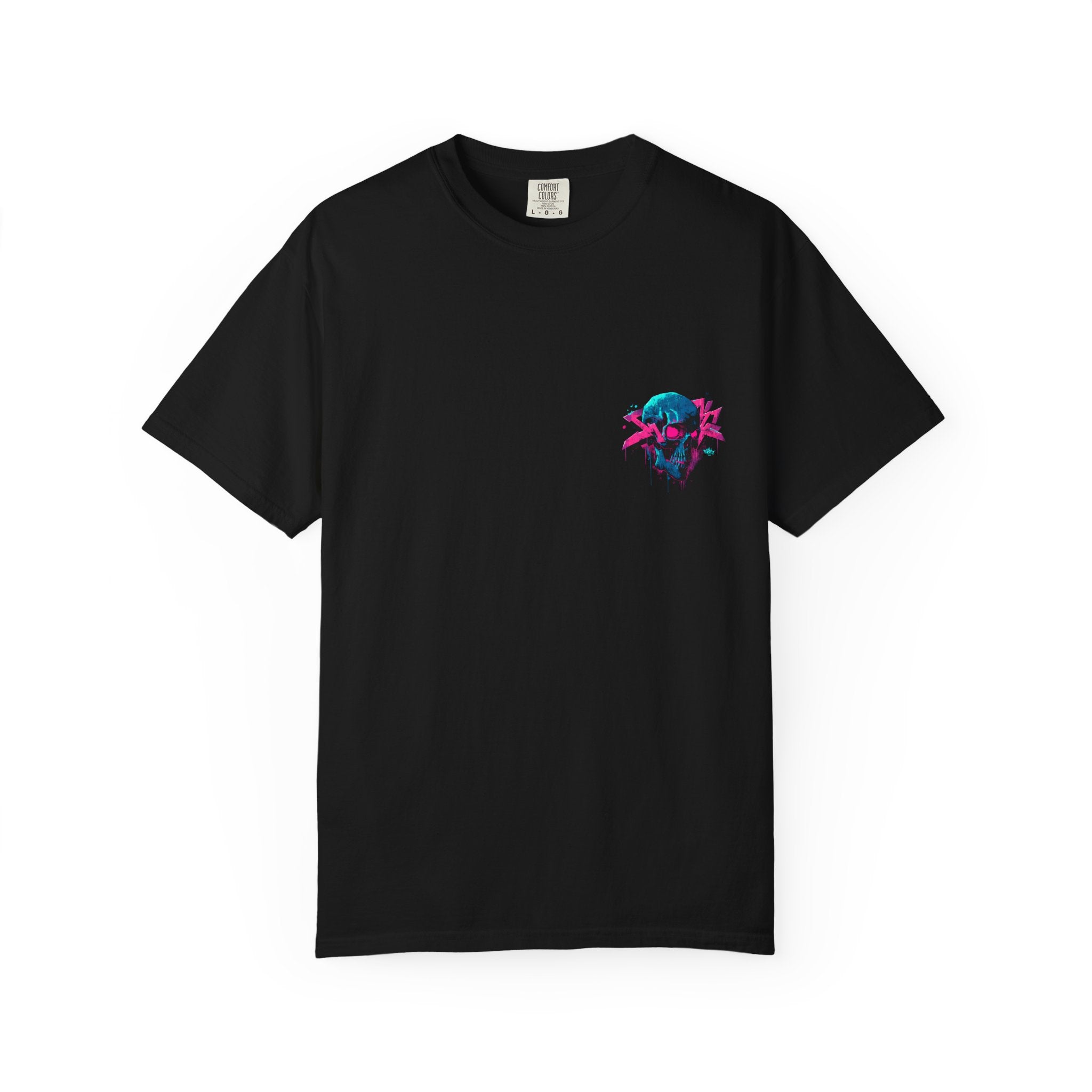 Dead Drip Tee – Street Grit Meets Neon Glow. Vibrant Graphic T-Shirt with Skull Design, Trendy Unisex Tee, Streetwear Style, Casual Outfit, Perfect for Festivals