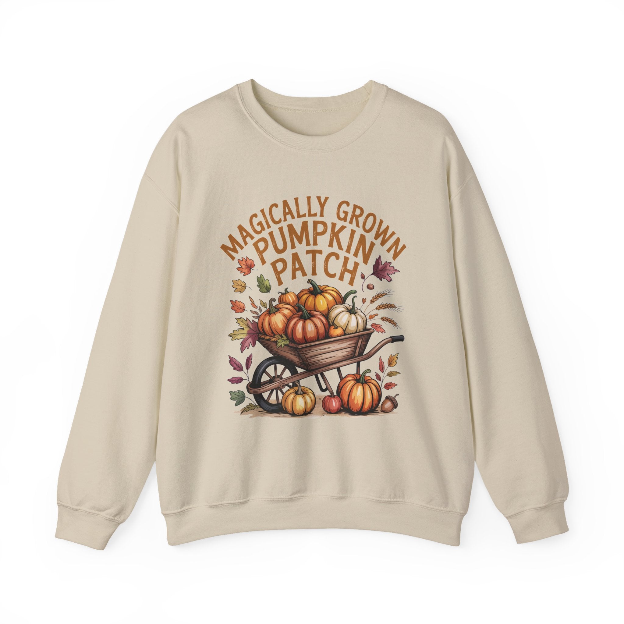 Magically Grown Pumpkin Patch Sweatshirt, Cozy Fall Sweatshirt, Autumn Pumpkin Lover Pullover, Vintage Fall Crewneck, Thanksgiving Shirt, Farmhouse Aesthetic