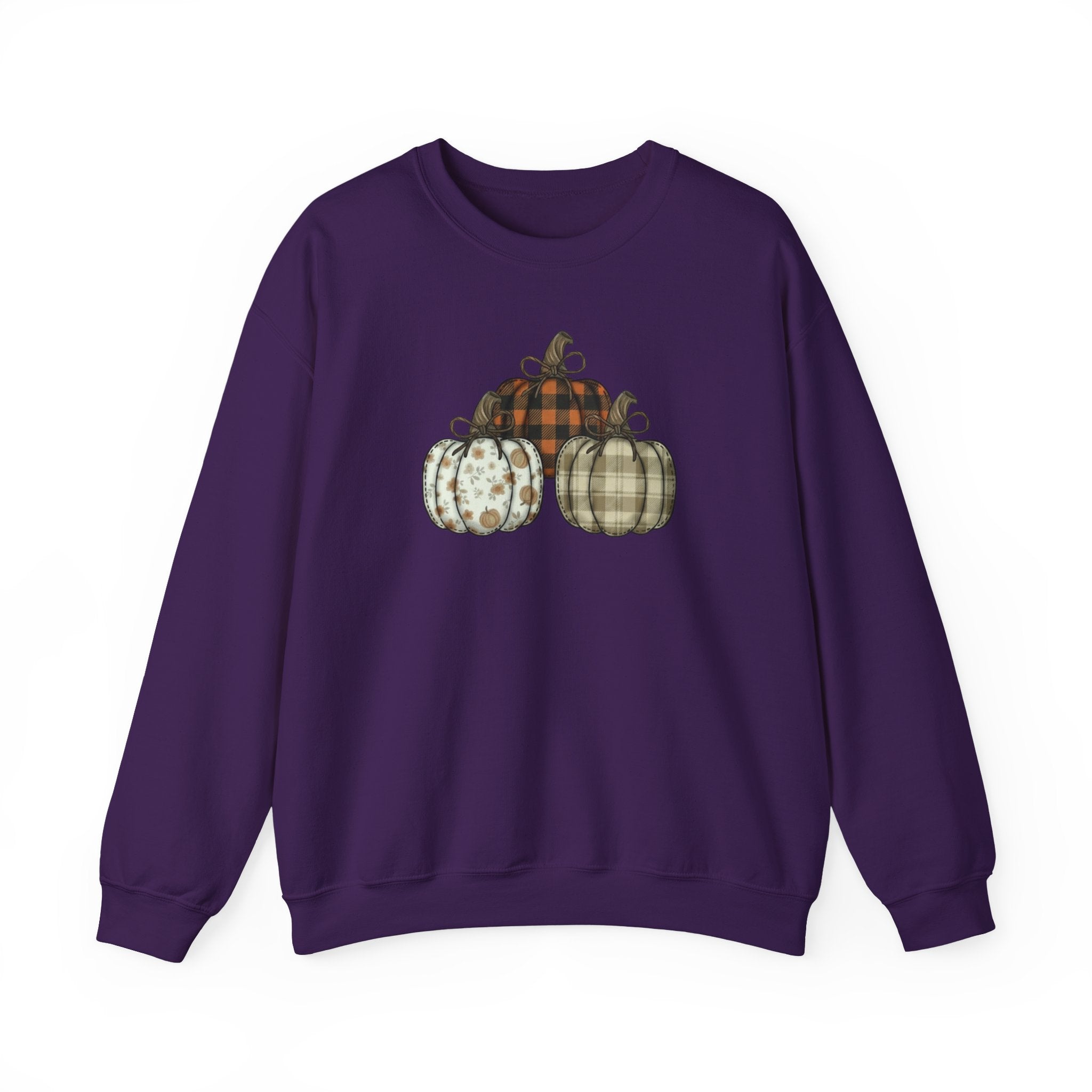 Three Pumpkin Sweatshirt, Boho Pumpkin Fall Crewneck, Patchwork Pumpkin Sweater, Cute Autumn Sweatshirt, Fall Harvest Shirt, Pumpkin Patch Woman Tee