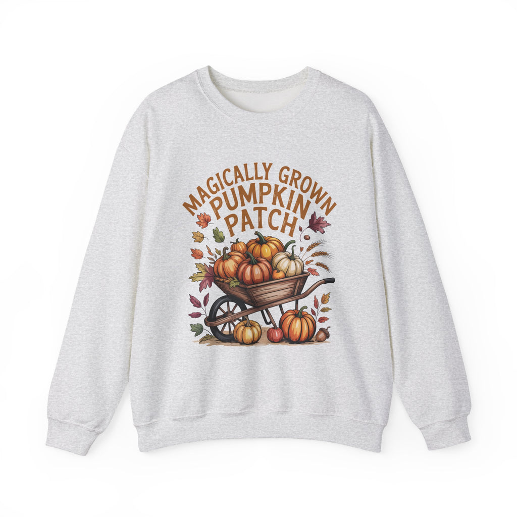 Magically Grown Pumpkin Patch Sweatshirt, Cozy Fall Sweatshirt, Autumn Pumpkin Lover Pullover, Vintage Fall Crewneck, Thanksgiving Shirt, Farmhouse Aesthetic