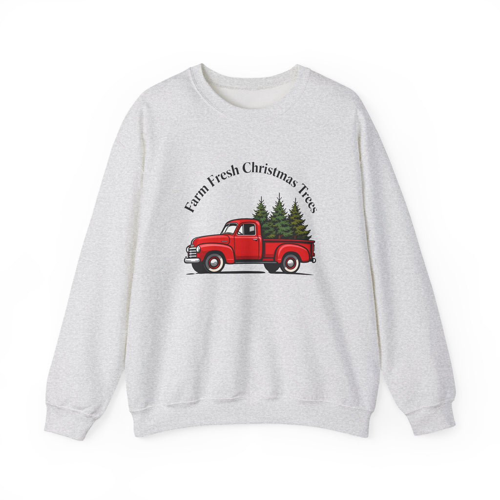 Farm Fresh Christmas Tree Sweatshirt, Christmas Crewneck for Women, Christmas Tree Shirt, Woman's Holiday Sweatshirt, Women's Xmas Tee