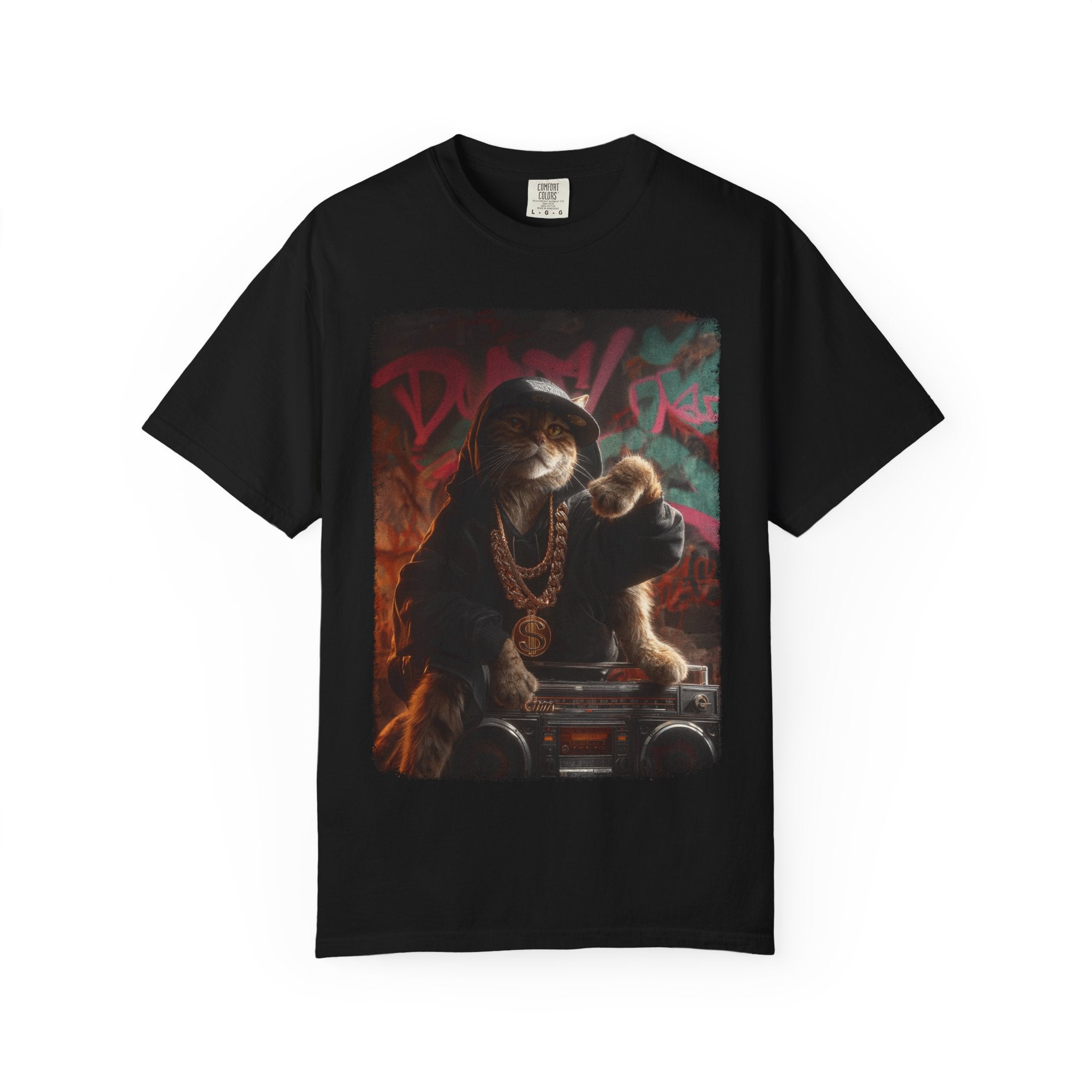 DJ Pawz Tee – Old School Cool, Premium Drop. Cat T-Shirt, Unique Gift for Cat Lovers, Funny Cat Tee, Casual Wear, Perfect for Birthdays, Holidays, or Everyday