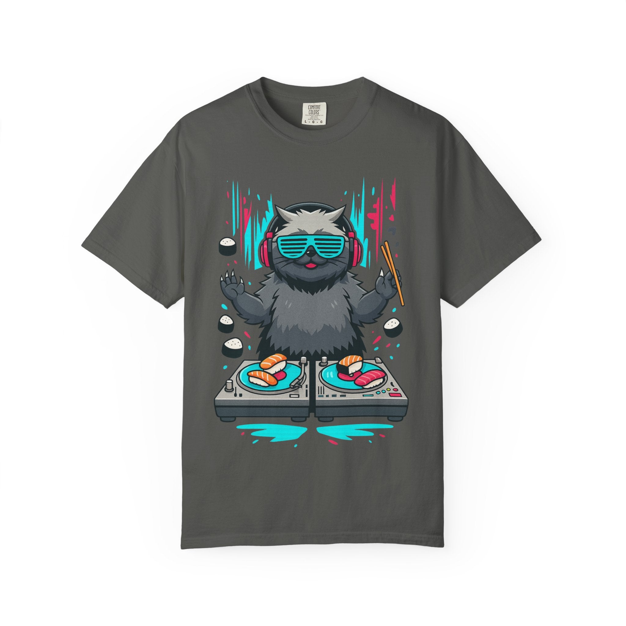 Sushi Beats Tee – Kawaii Bass, Premium Threads, Fun Music Tee, Music Lover Gift, Party Wear, Unique Graphic Shirt