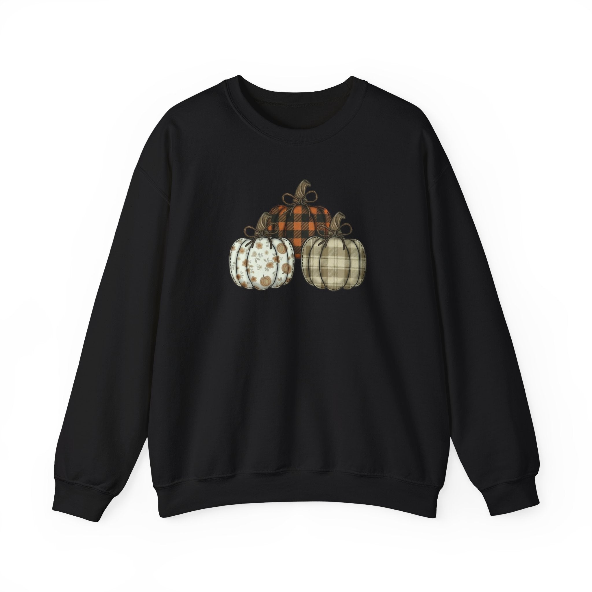 Three Pumpkin Sweatshirt, Boho Pumpkin Fall Crewneck, Patchwork Pumpkin Sweater, Cute Autumn Sweatshirt, Fall Harvest Shirt, Pumpkin Patch Woman Tee