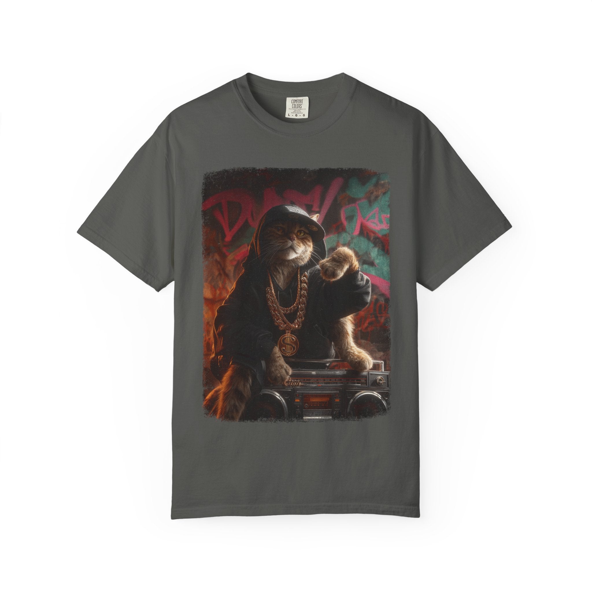 DJ Pawz Tee – Old School Cool, Premium Drop. Cat T-Shirt, Unique Gift for Cat Lovers, Funny Cat Tee, Casual Wear, Perfect for Birthdays, Holidays, or Everyday