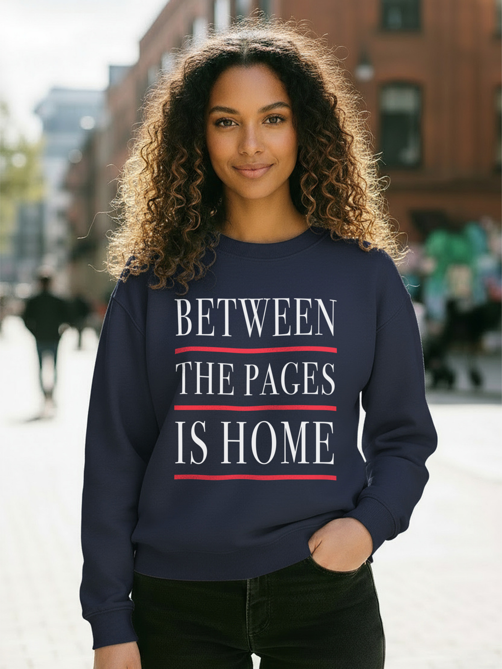 Between the Pages is Home Sweatshirt, Vintage Book Lover Sweatshirt, Reading Gift, Librarian Sweatshirt, Cozy Reader Gift, Bookworm Pullover, Bookish Crewneck