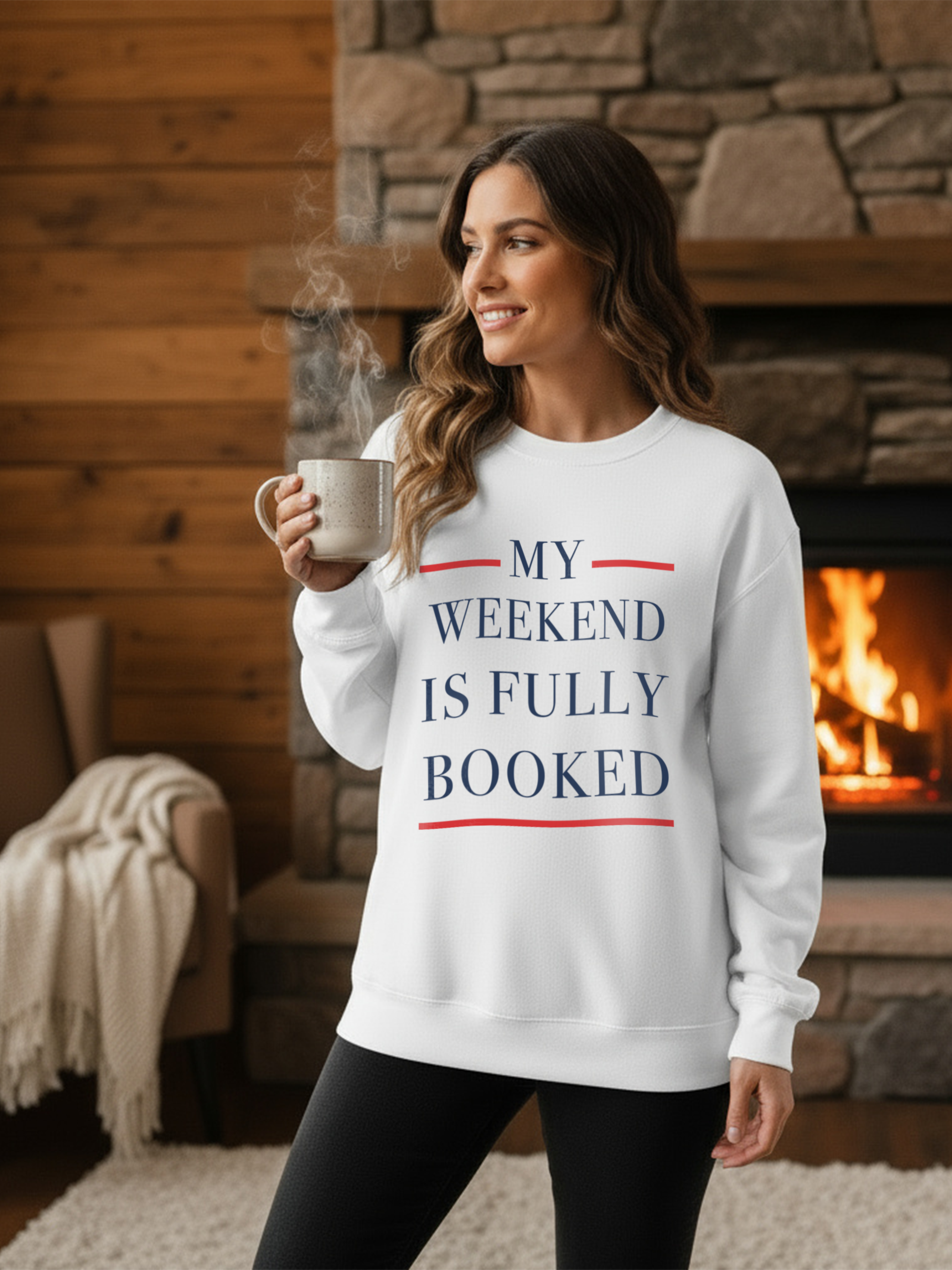 My Weekend is Fully Booked Sweatshirt, Funny Book Lover Crewneck, Cozy Reader Gift Pullover, Librarian Sweatshirt, Bookworm Apparel, Bookish Clothing