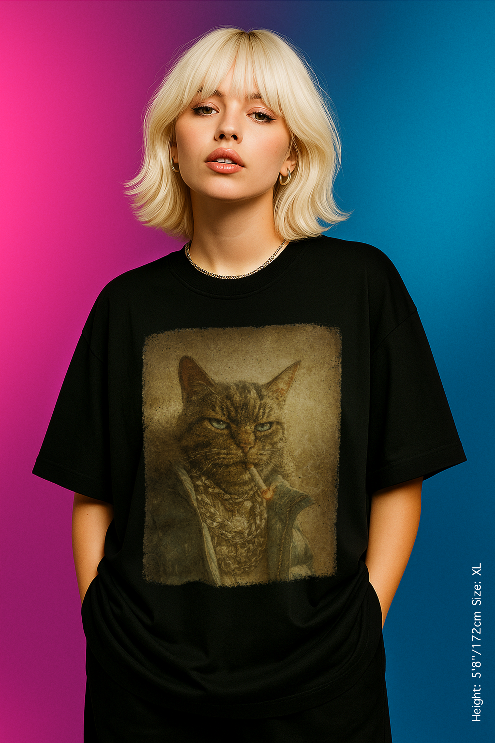 The Kingpin Tee – Vintage Heat with Feline Swagger