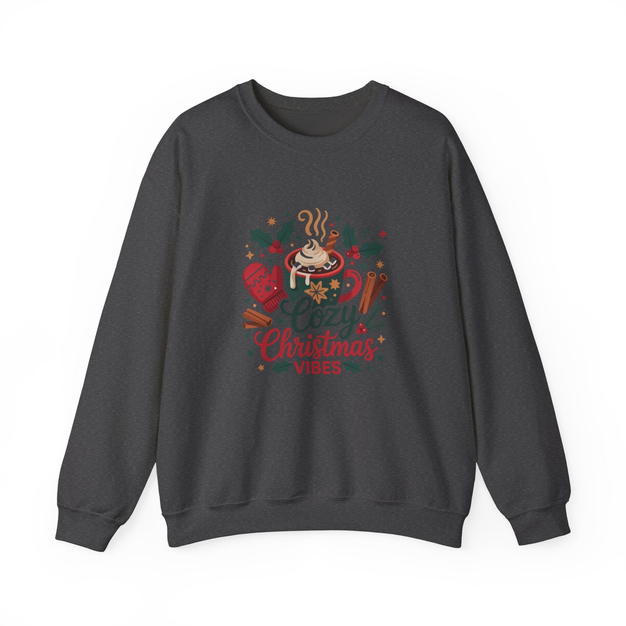 Cozy Christmas Vibes Sweatshirt, Cozy Season Vibes Crewneck, Cocoa Christmas Sweater, Womens Xmas Party Crewneck, Festive Holiday Outfit