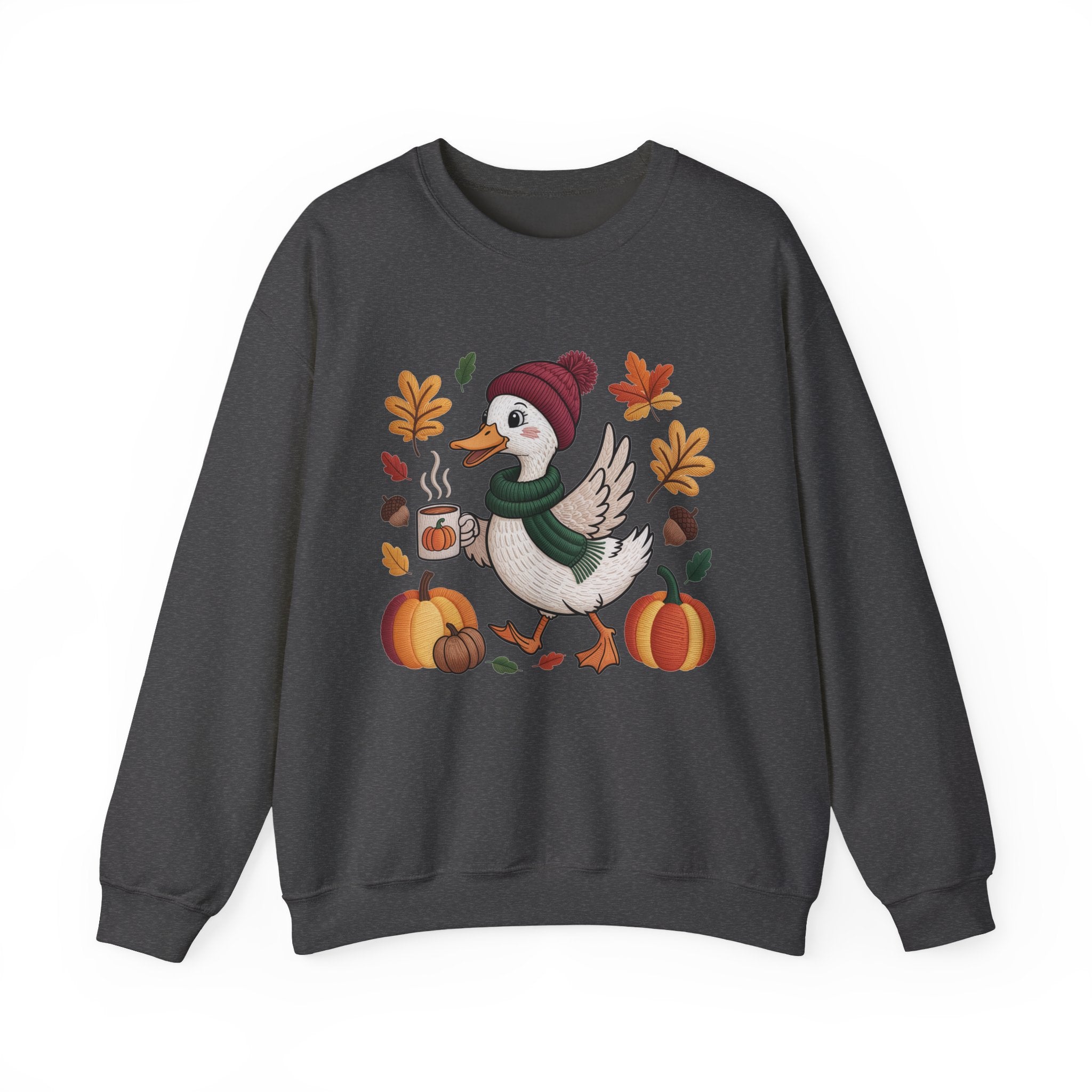 Fall Duck Sweatshirt, Cozy Autumn Pumpkin Sweatshirt, Vintage Fall Crewneck, Cute Animal Lover Gift, Thanksgiving Pullover, Cozy Season Sweatshirt