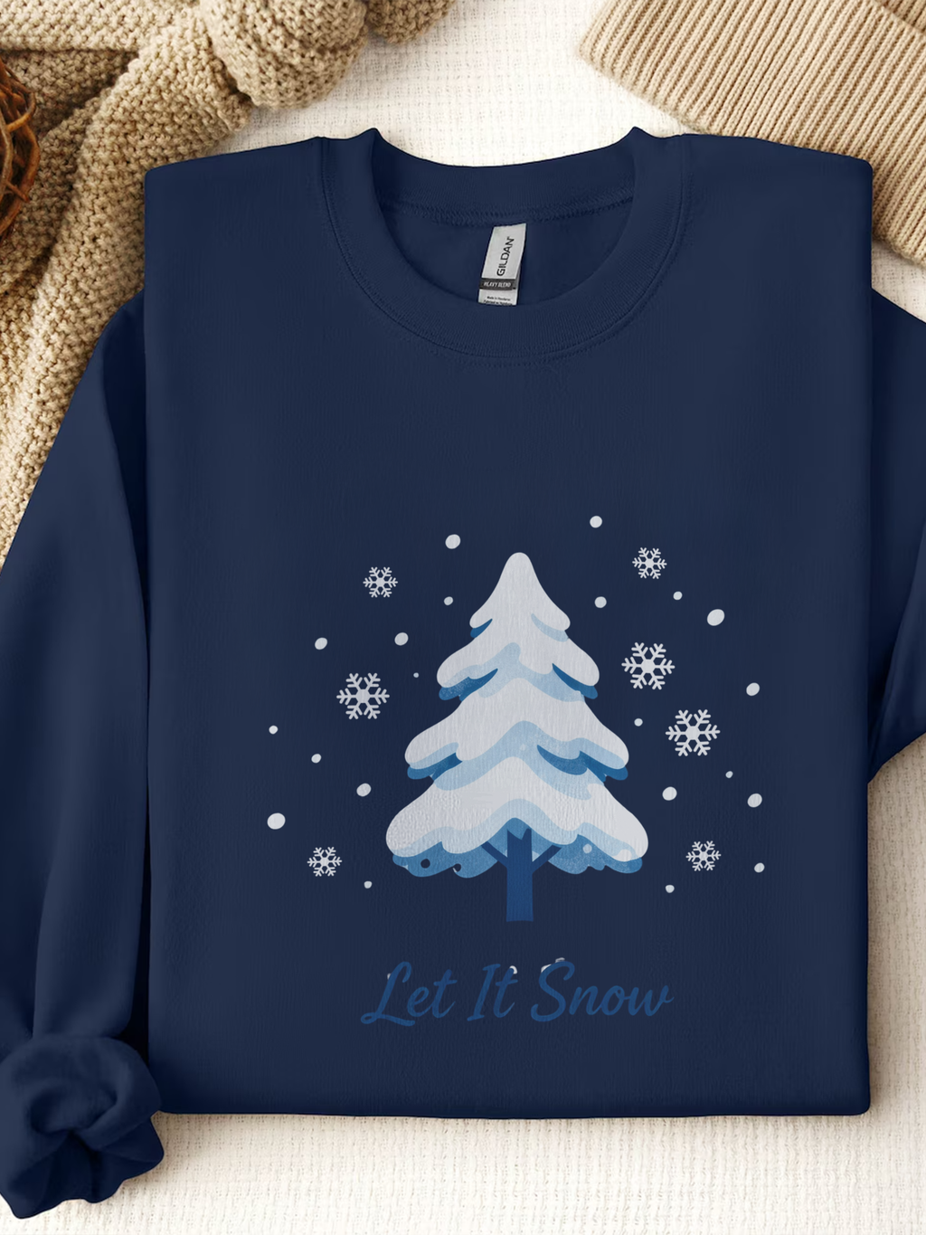 Let It Snow Sweatshirt, Christmas Tree Crewneck, Woman Winter Sweatshirt, Christmas Shirts for Women, Winter Sweatshirt, Winter Gift for Women