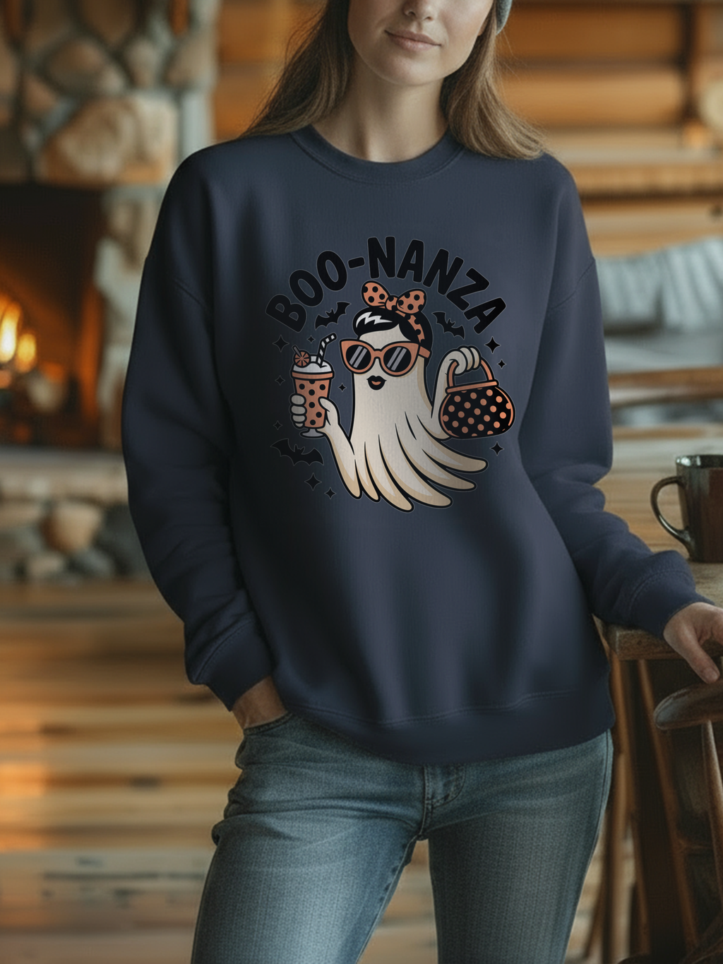 Boo-nanza Ghost Sweatshirt, Funny Halloween Sweatshirt, Boujee Ghost Pullover, Spooky Season Crewneck, Glam Halloween Shirt, Fall Aesthetic Sweatshirt