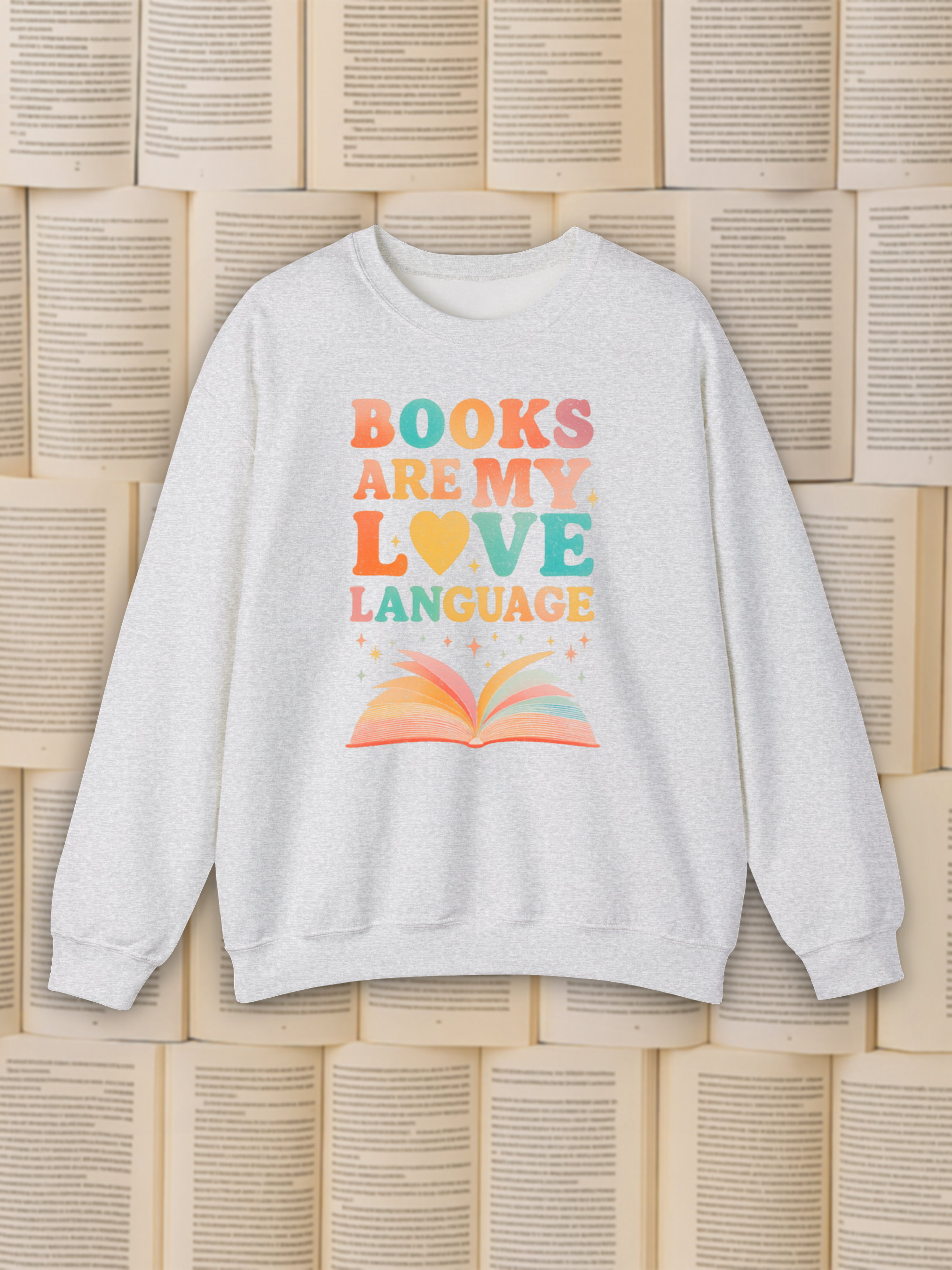 Books Are My Love Language Sweatshirt, Vintage Reading Sweatshirt, Booklover Gift, Reader Gift, Librarian Sweatshirt, Bookworm Pullover, Bookish Crewneck