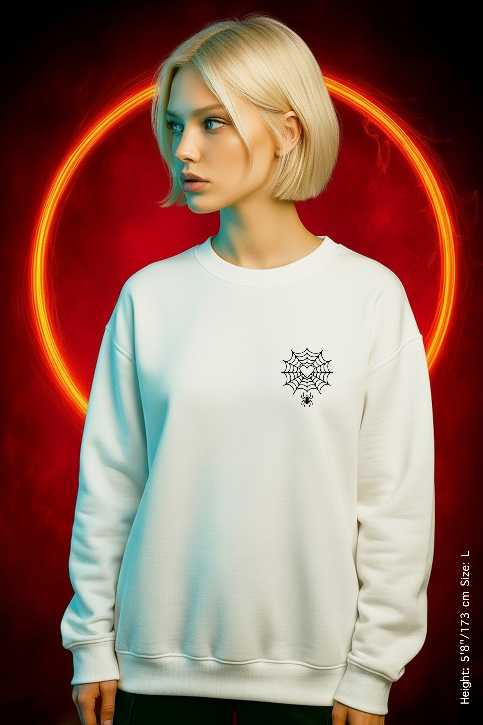 🕷️ Spider Web Minimalist Embroidered Sweatshirt – Subtle, Soft, and Spooky. Cozy Winter Sweatshirt, Unisex Crewneck Sweatshirt, Casual Comfortable Top, Gift for Him/Her, Perfect for Holidays