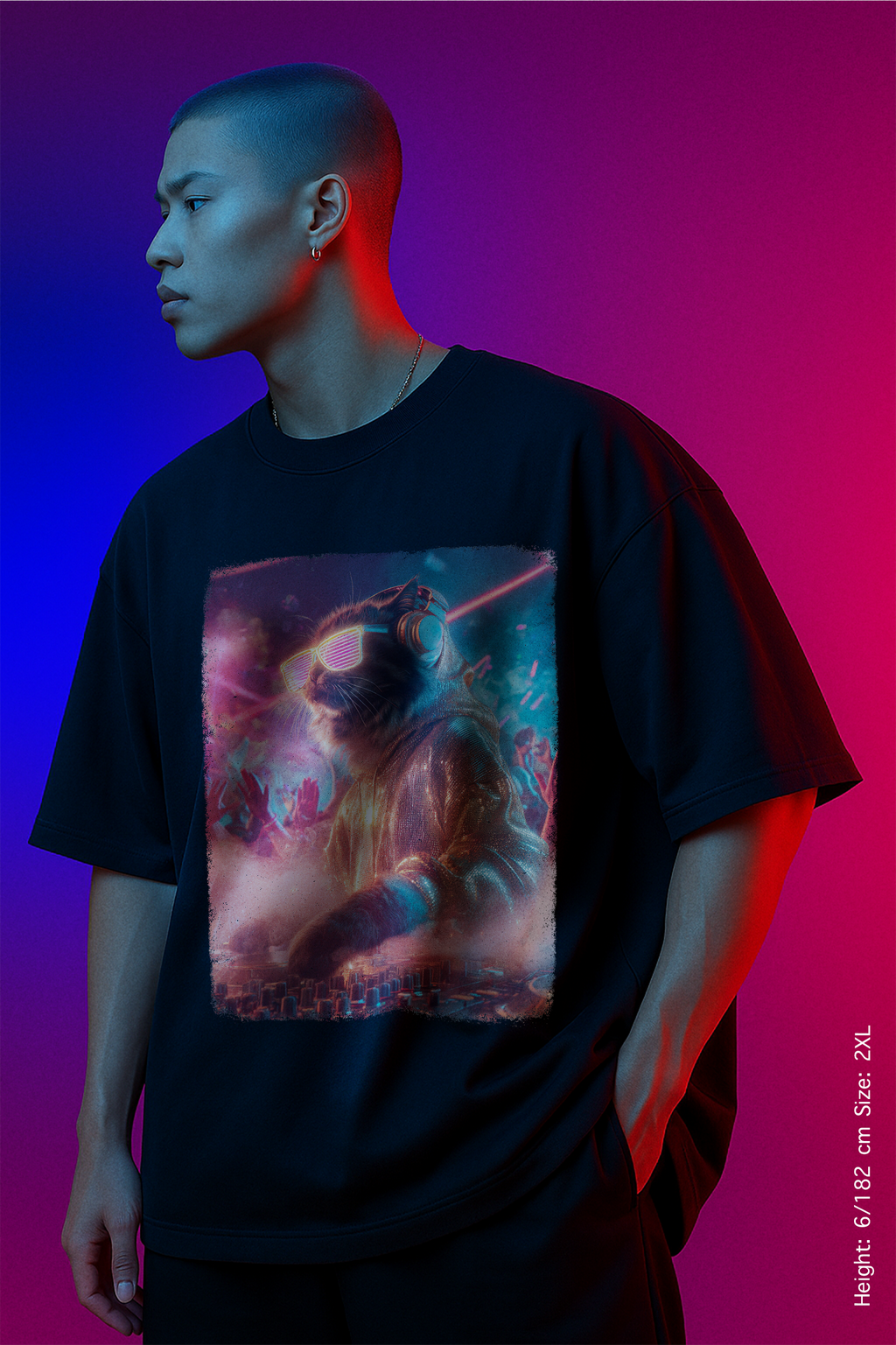 Neon Cat Rave Tee – Premium Club-Ready Energy, Unique Gift for Cat Lovers, Funny Cat Tee, Casual Wear, Perfect for Birthdays, Holidays, or Everyday
