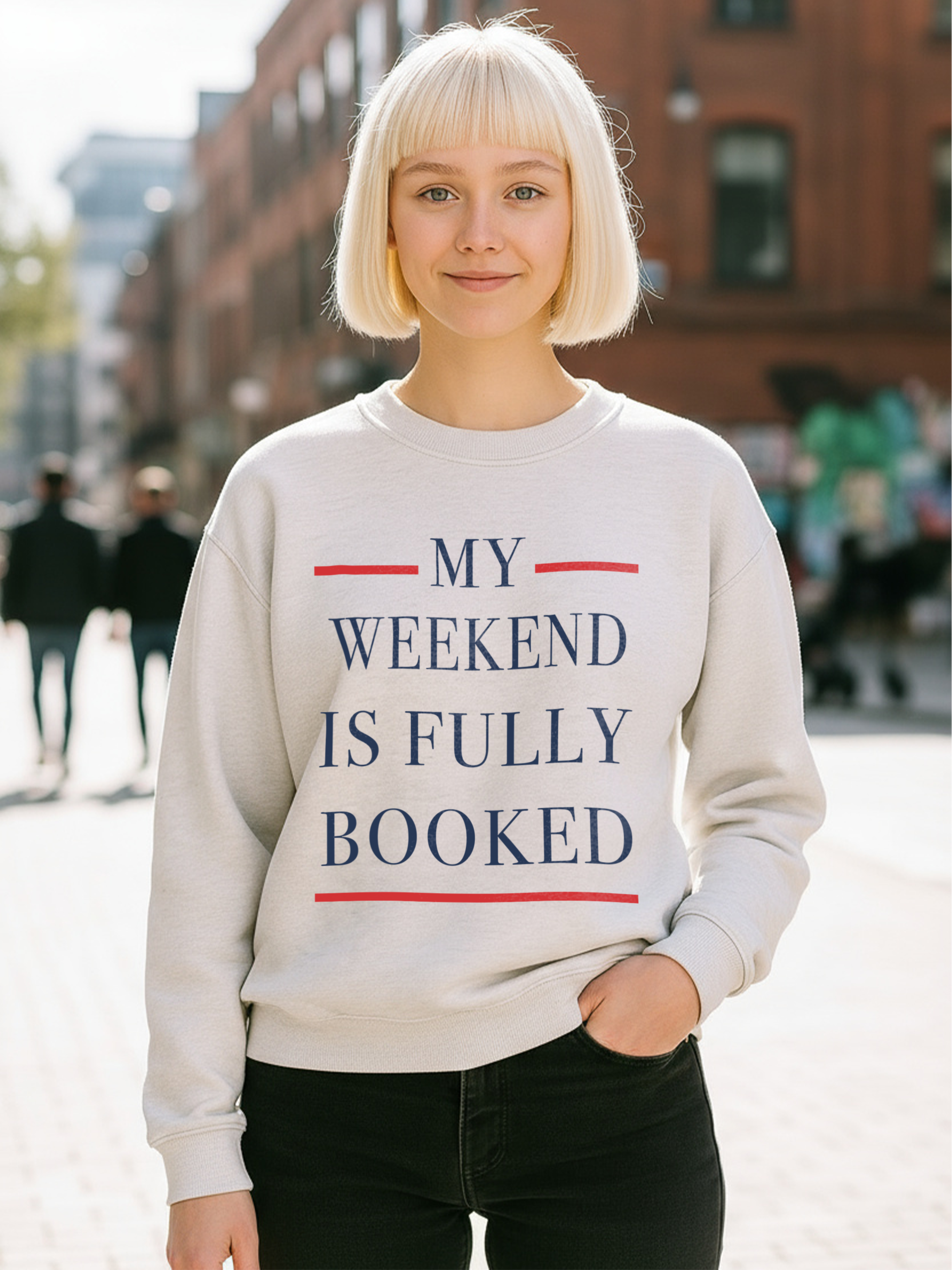 My Weekend is Fully Booked Sweatshirt, Funny Book Lover Crewneck, Cozy Reader Gift Pullover, Librarian Sweatshirt, Bookworm Apparel, Bookish Clothing