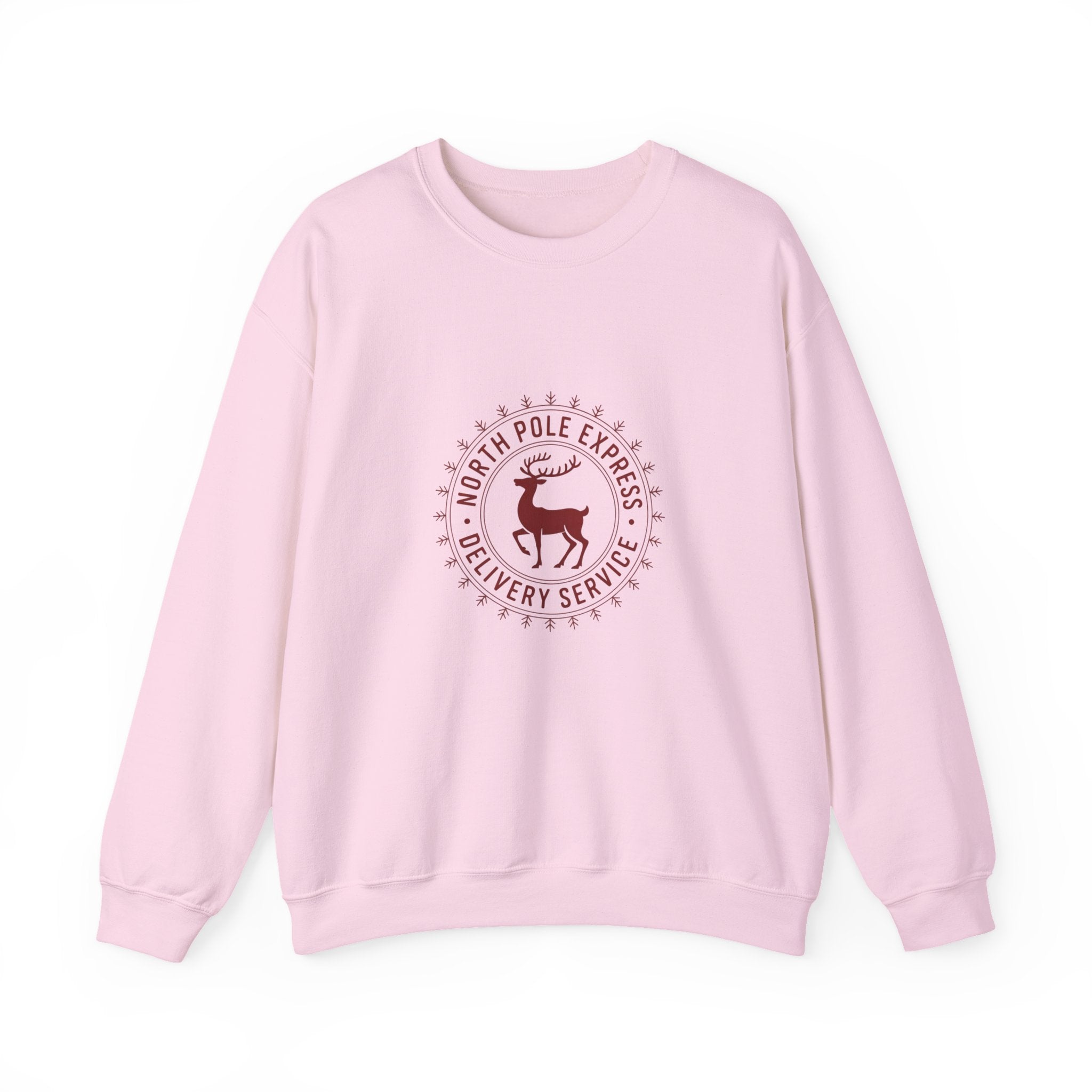 North Pole Express Sweatshirt, Deer Christmas Crewneck, Delivery Service Christmas Sweater, Woman Christmas Sweater, Holiday Girly Shirt, Christmas Sweatshirt for Women