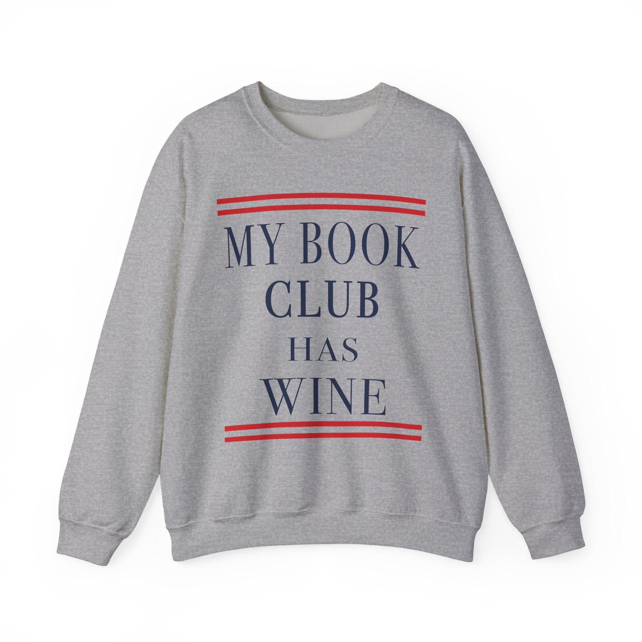 My Book Club Has Wine Sweatshirt, Funny Book Lover Sweatshirt, Cozy Reading Crewneck, Book Club Gift, Wine Lover Sweatshirt, Librarian Bookish Apparel