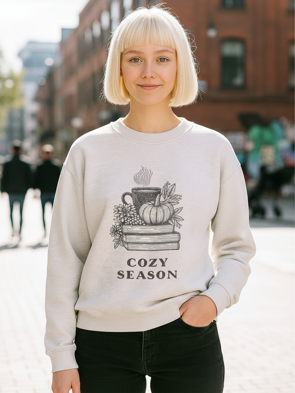 Cozy Season Sweatshirt, Vintage Reading Sweatshirt, Booklover Gift, Reader Gift, Librarian Sweatshirt, Bookworm Pullover, Bookish Crewneck