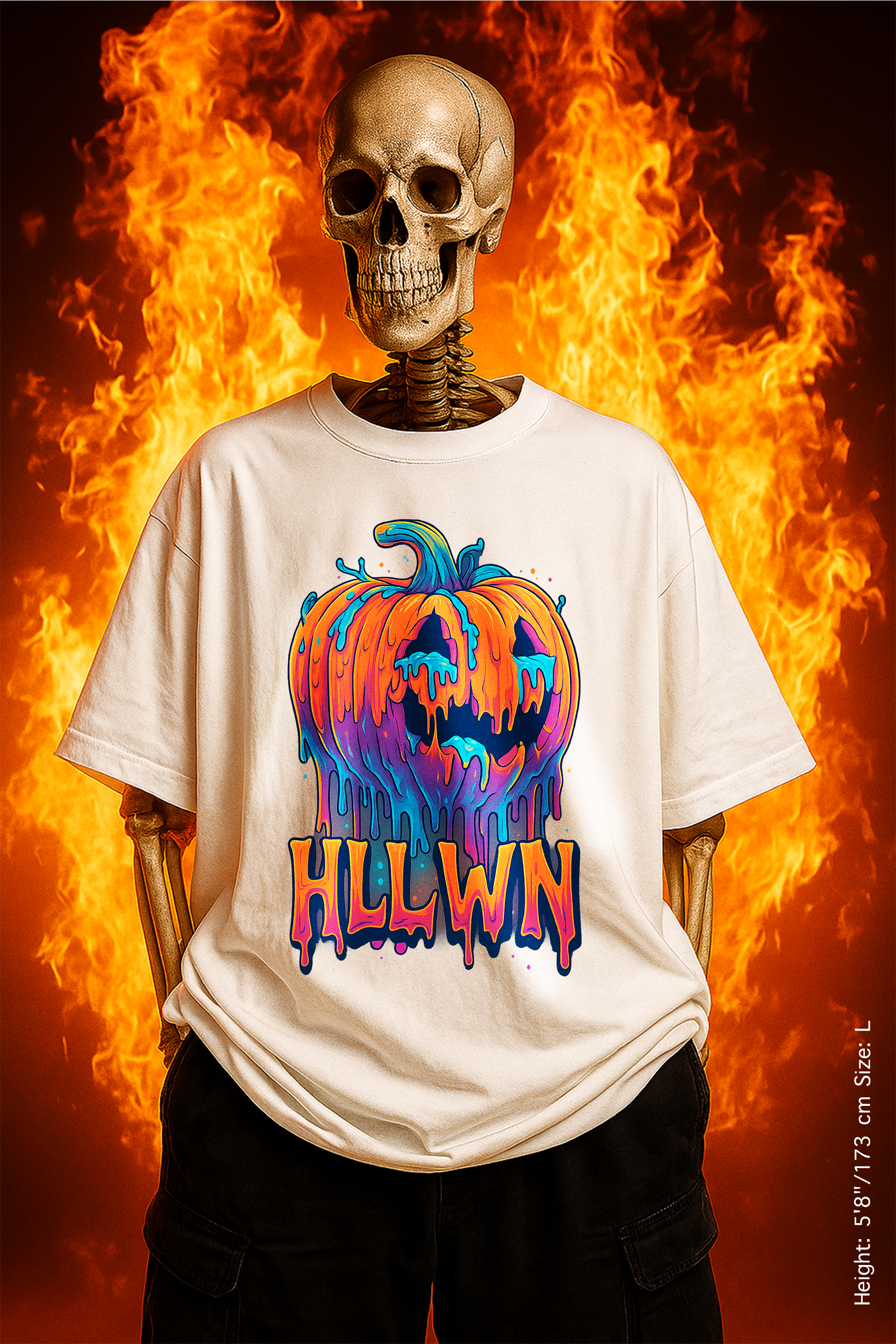 HLLWN Drip Tee – Melted Mayhem, Spooky Vibes. Halloween Pumpkin Graphic Tee, Unisex T-Shirt, Spooky Shirt, Fall Fashion, Festival Wear, Trick or Treat Outfit
