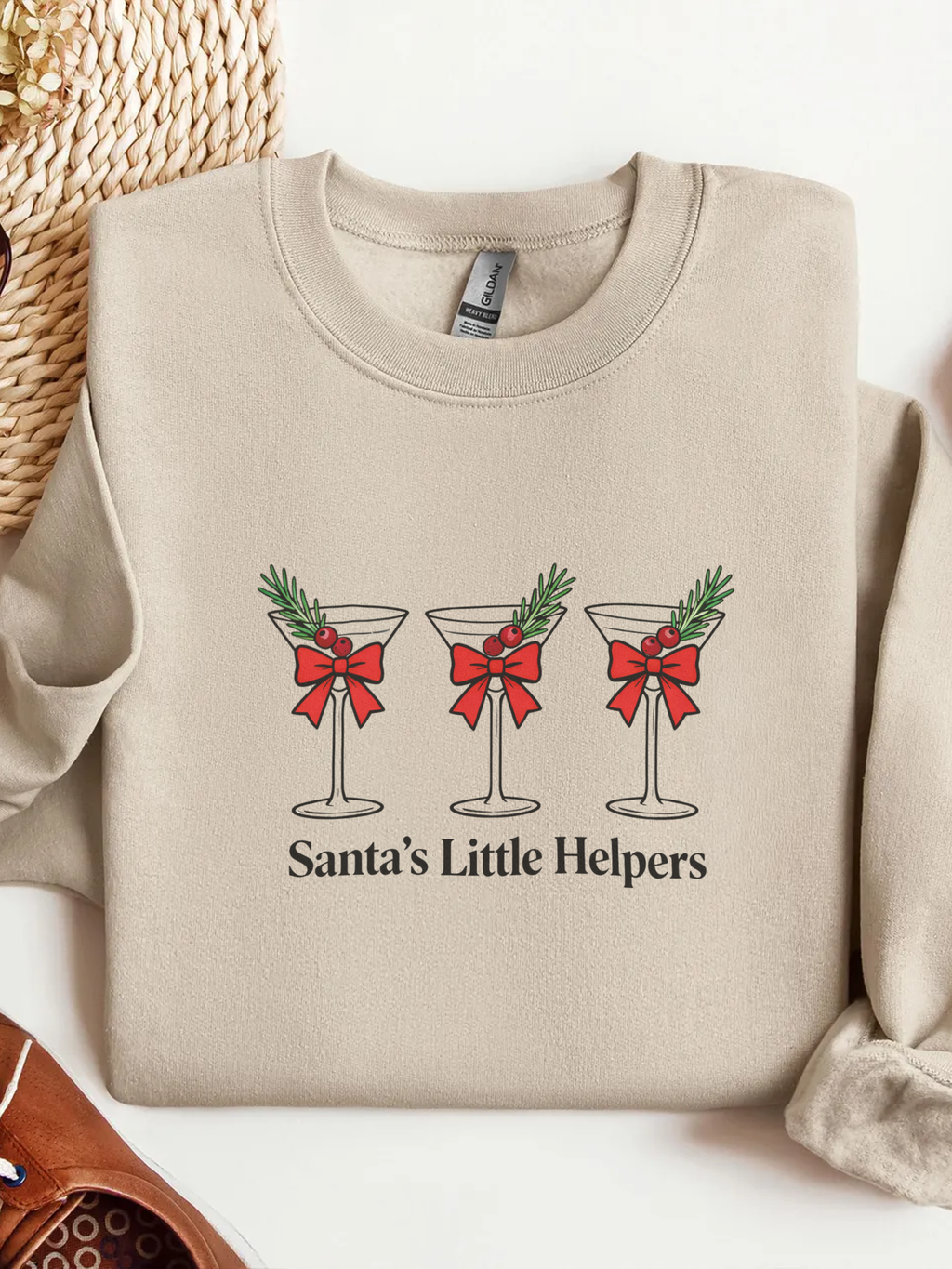 Santa's Little Helpers Sweatshirt, Christmas Woman Crewneck, Womens Christmas Shirt, Christmas Gift, Funny Christmas Shirt, Festive Holiday Gift