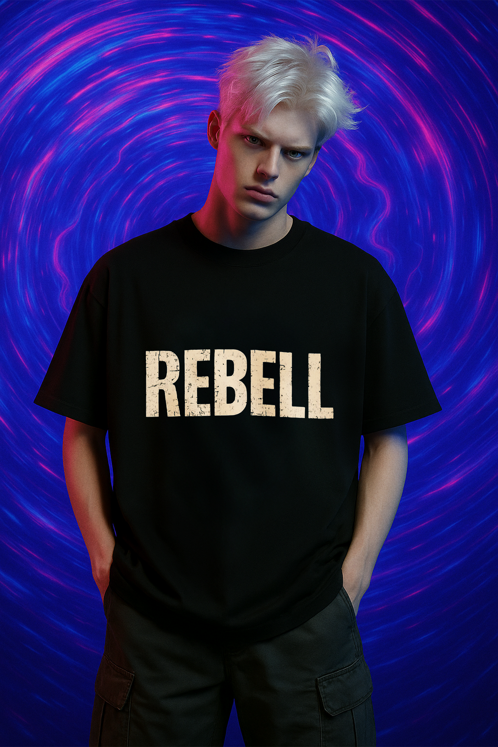 REBELL Tee – Speak Loud by Saying Less. Unisex Garment-Dyed T-shirt with 'REBELL' Design - Casual Wear, Everyday Style, Gift for Friends, Birthday T-shirt