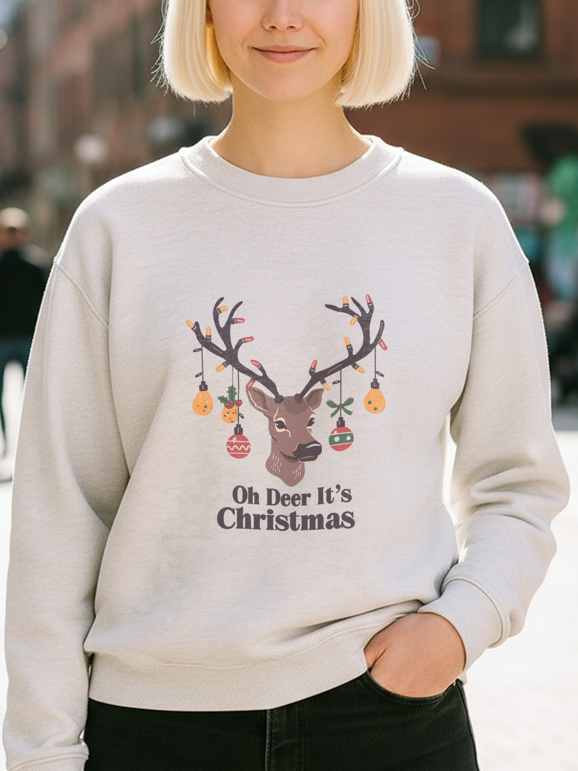 Copy of Oh Dear Christmas Sweatshirt, Deer Christmas Crewneck, Cute Christmas Woman Sweater, Christmas Gift Sweater, Holiday Shirt, Xmas Sweatshirt