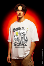 📱💀 Born to Scroll Tee - Doomscroll in Style. Skeleton Graphic T-Shirt, Funny Unisex Tee, Social Media Humor T-Shirt, Gift for Friends