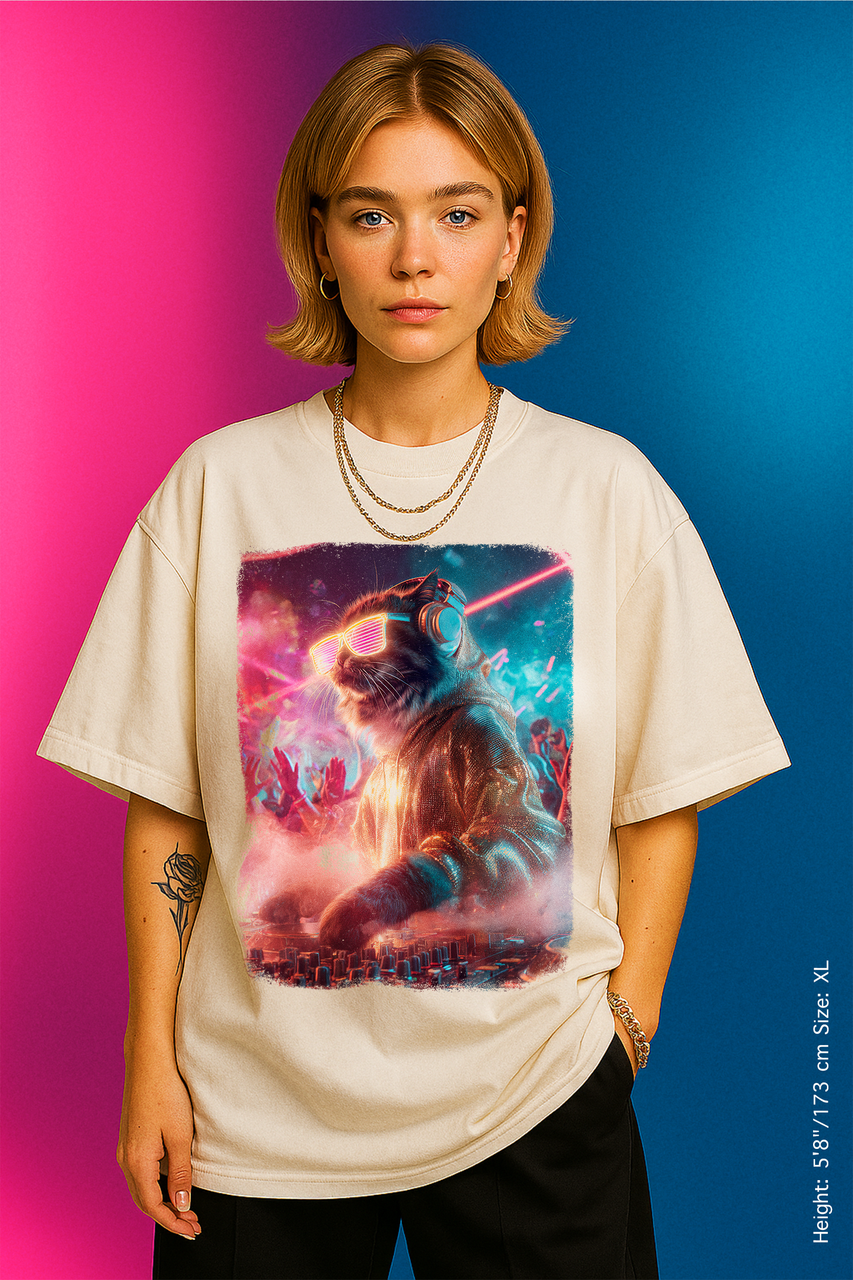 Neon Cat Rave Tee – Premium Club-Ready Energy, Unique Gift for Cat Lovers, Funny Cat Tee, Casual Wear, Perfect for Birthdays, Holidays, or Everyday