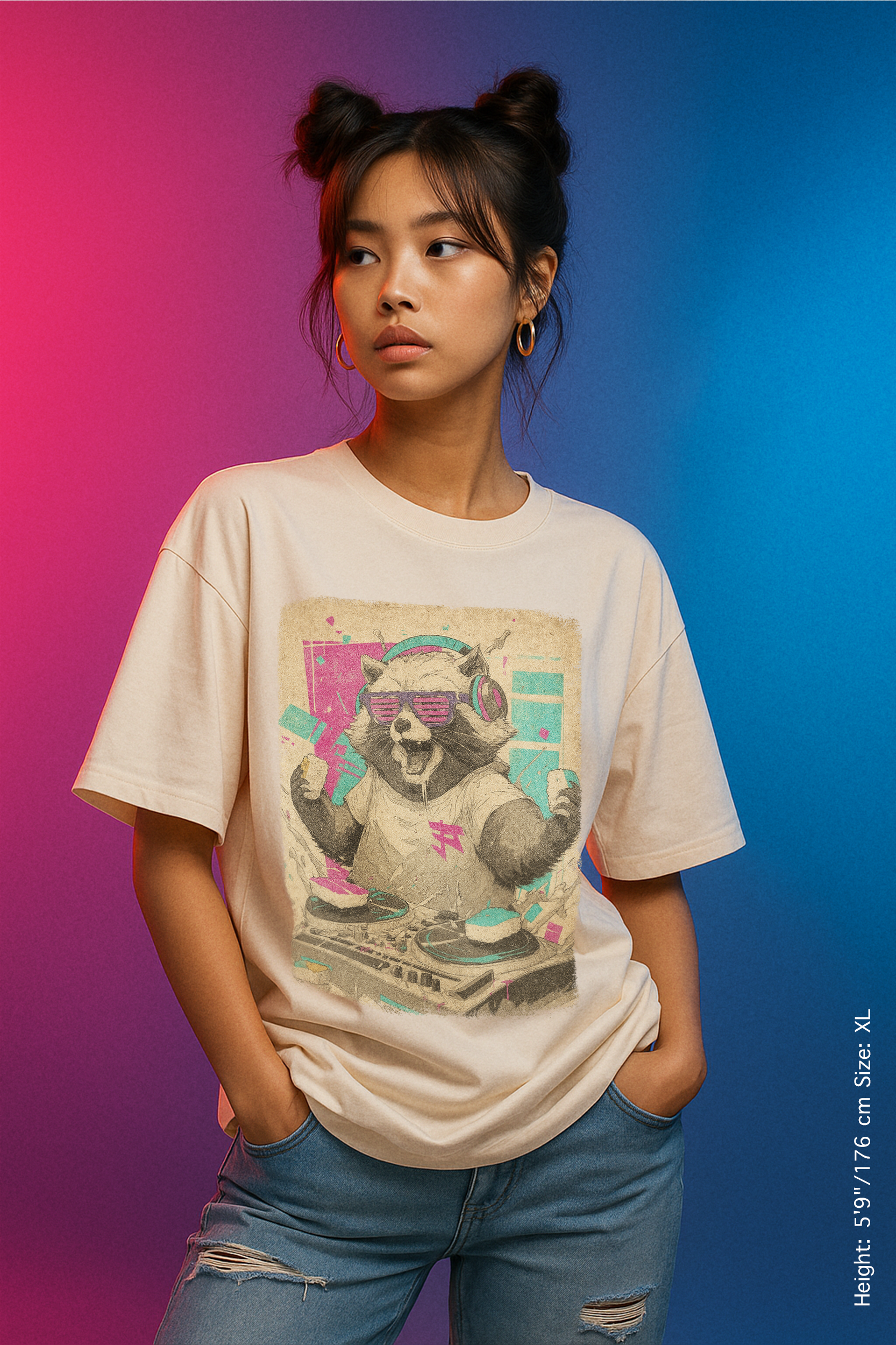 Raccoon Rollout Tee – Chaos on the Decks, Unisex Garment-Dyed Tee, Music Lover Gift, Animal Lover Apparel, Retro Vibe Shirt, Festival Wear