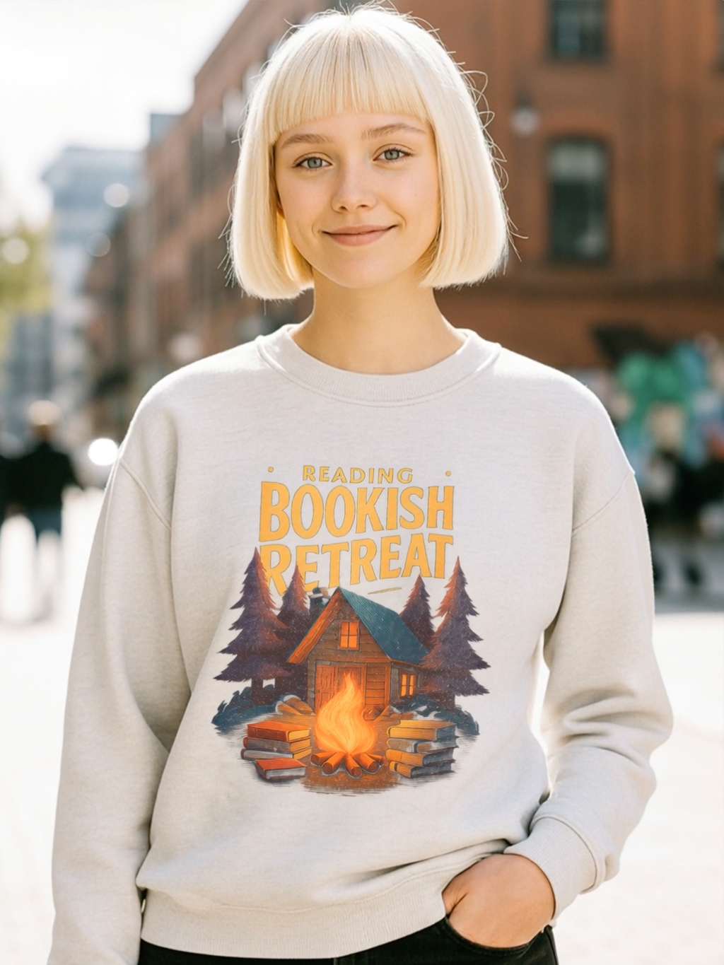 Reading Bookish Retreat Vintage Sweatshirt, Vintage Reading Sweatshirt, Booklover Gift, Reader Gift, Librarian Sweatshirt, Bookworm Pullover, Bookish Crewneck
