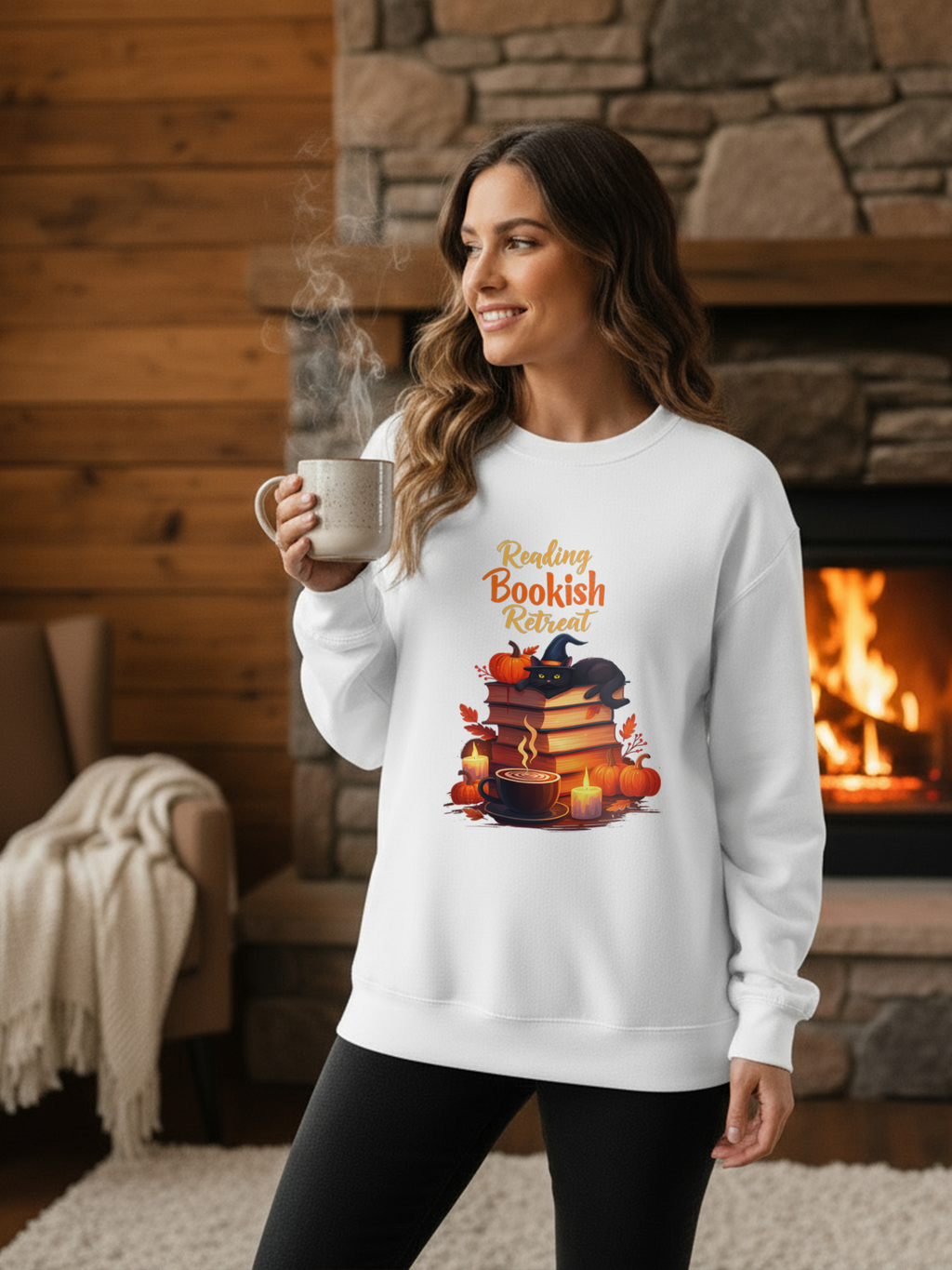 Reading Bookish Retreat Sweatshirt, Vintage Reading Sweatshirt, Booklover Gift, Reader Gift, Librarian Sweatshirt, Bookworm Pullover, Bookish Crewneck