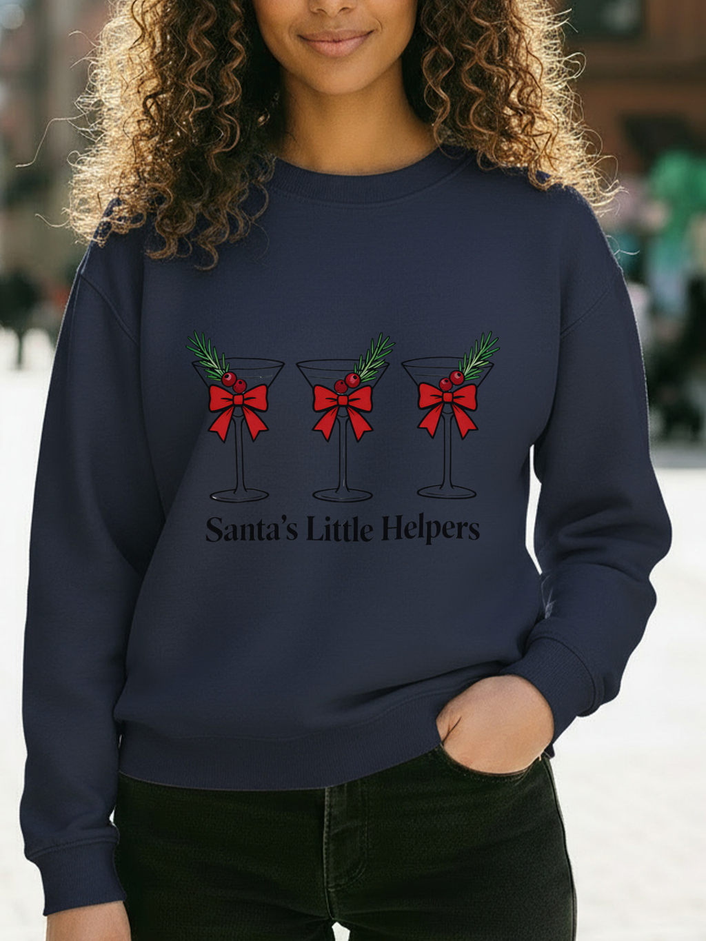 Santa's Little Helpers Sweatshirt, Christmas Woman Crewneck, Womens Christmas Shirt, Christmas Gift, Funny Christmas Shirt, Festive Holiday Gift