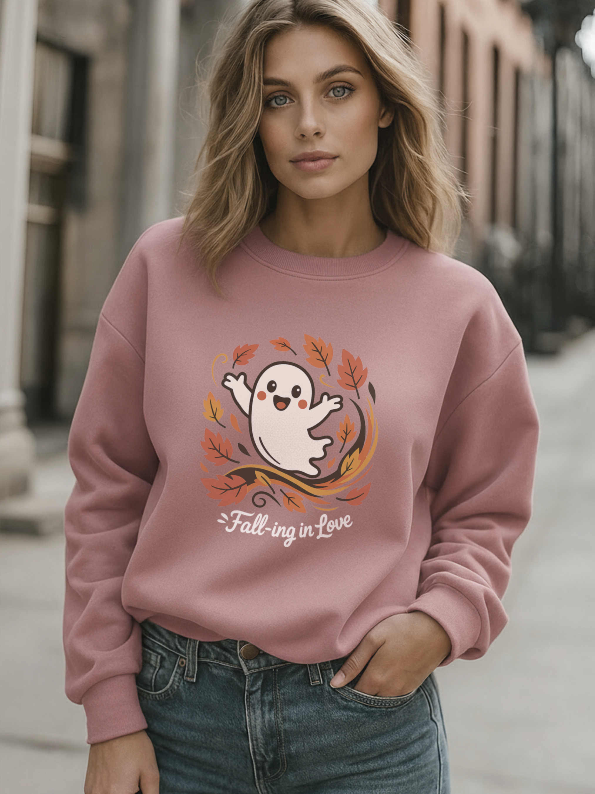Ghost Fall Sweatshirt, Cute Halloween Crewneck, Cozy Fall Pullover, Autumn Aesthetic Crewneck, Spooky Season Gift, Fall Lovers Sweatshirt
