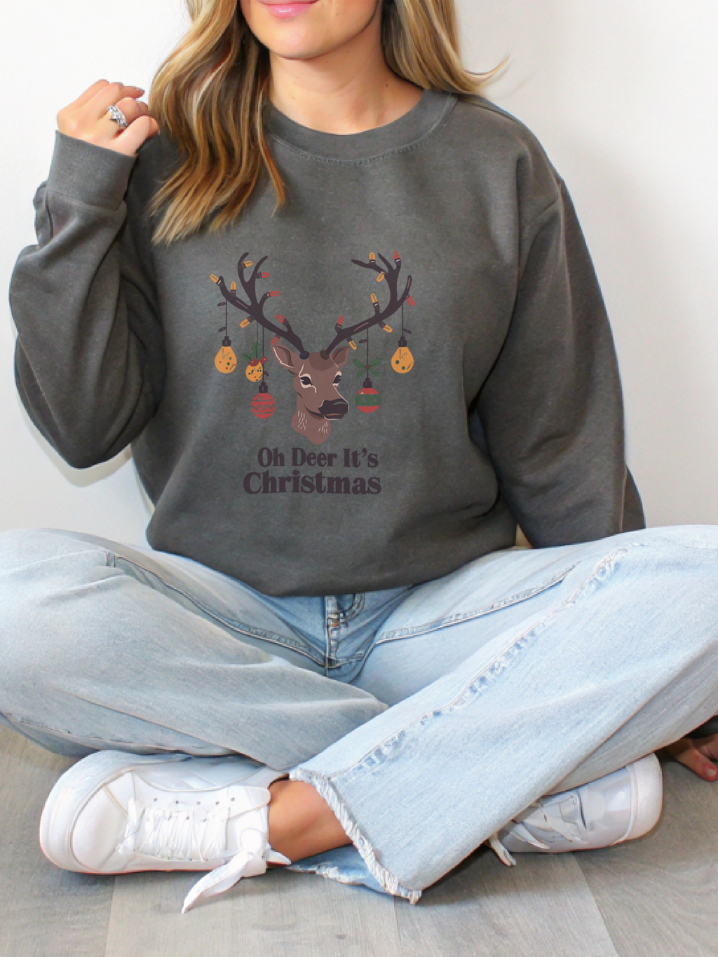 Copy of Oh Dear Christmas Sweatshirt, Deer Christmas Crewneck, Cute Christmas Woman Sweater, Christmas Gift Sweater, Holiday Shirt, Xmas Sweatshirt