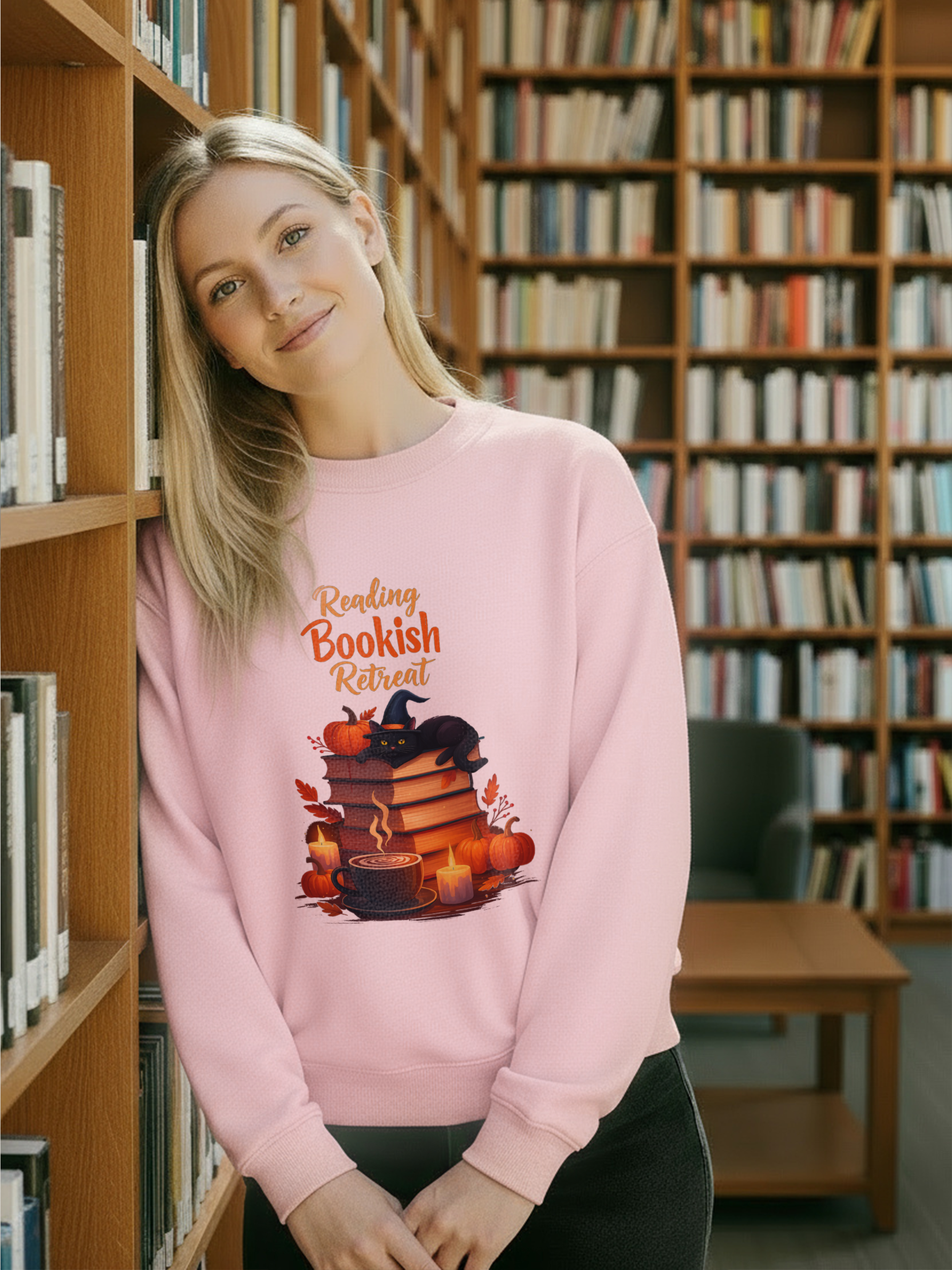 Reading Bookish Retreat Sweatshirt, Vintage Reading Sweatshirt, Booklover Gift, Reader Gift, Librarian Sweatshirt, Bookworm Pullover, Bookish Crewneck