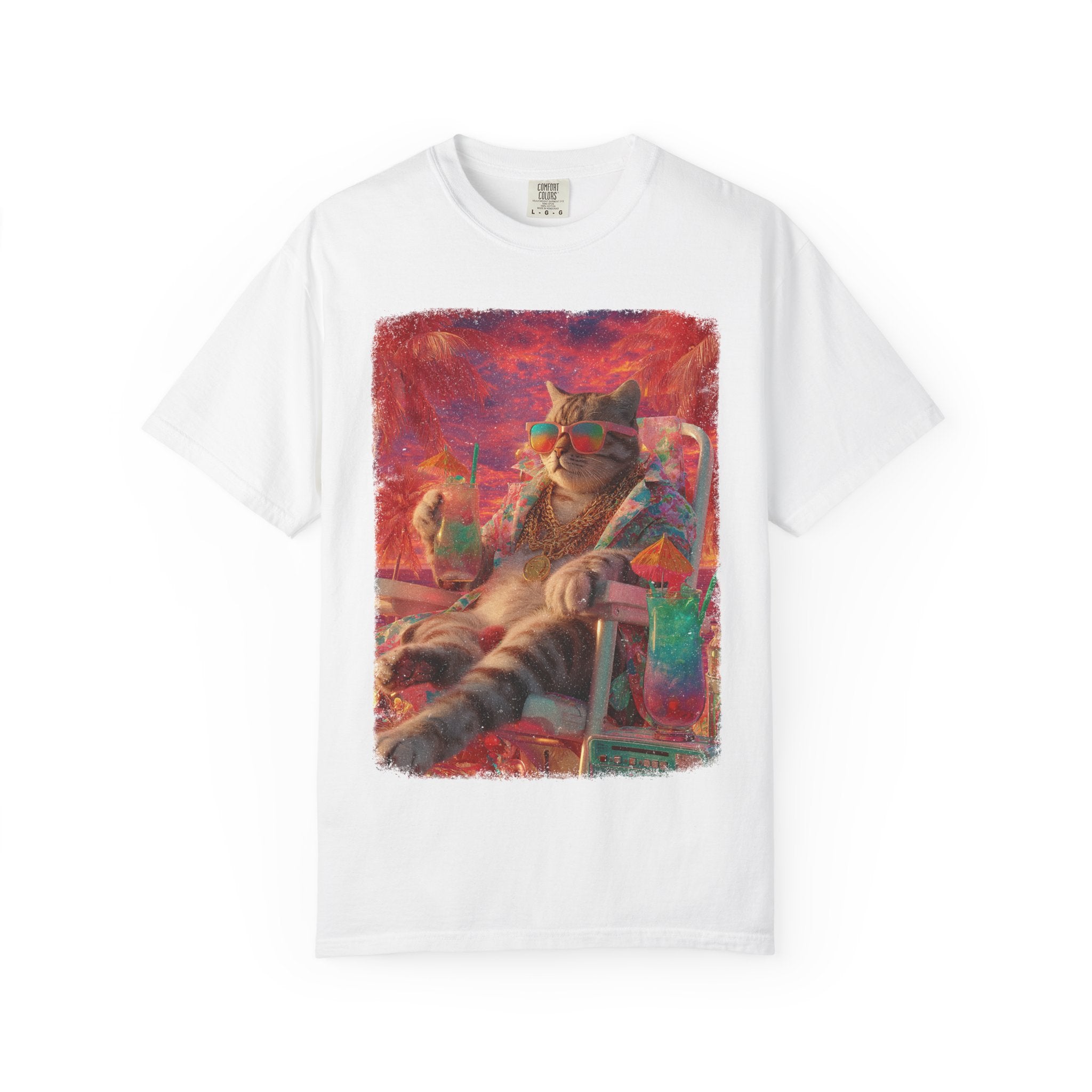 Purradise Trip Tee – Premium Chill Mode Activated, Cotton Tee for Cat Lovers, Gift for Pet Owners, Fun Outing Wear, Stylish Casual Tee