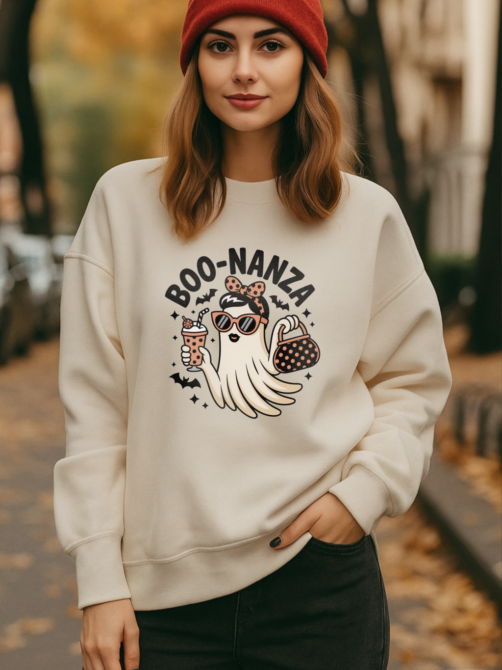 Boo-nanza Ghost Sweatshirt, Funny Halloween Sweatshirt, Boujee Ghost Pullover, Spooky Season Crewneck, Glam Halloween Shirt, Fall Aesthetic Sweatshirt