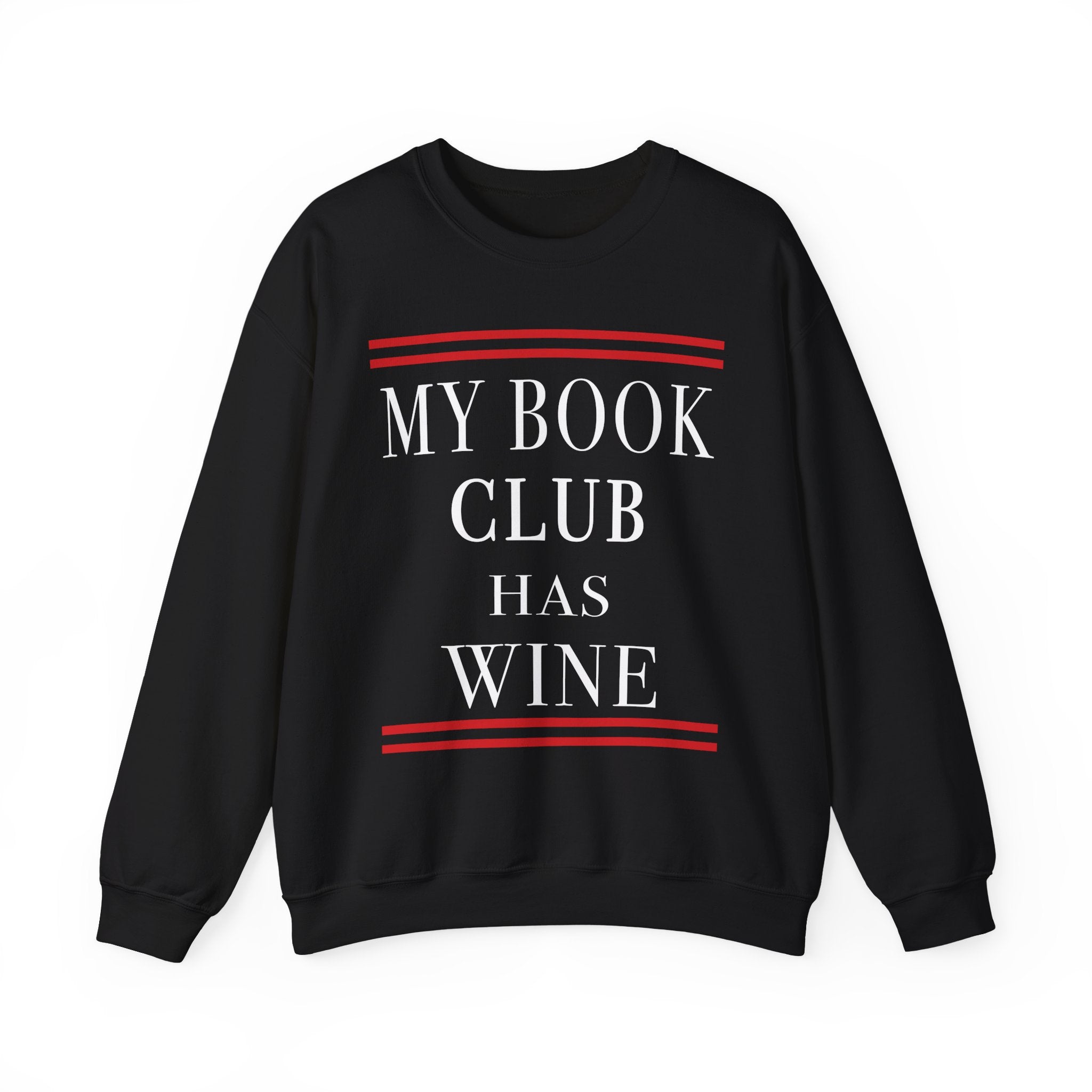 My Book Club Has Wine Sweatshirt, Funny Book Lover Sweatshirt, Cozy Reading Crewneck, Book Club Gift, Wine Lover Sweatshirt, Librarian Bookish Apparel
