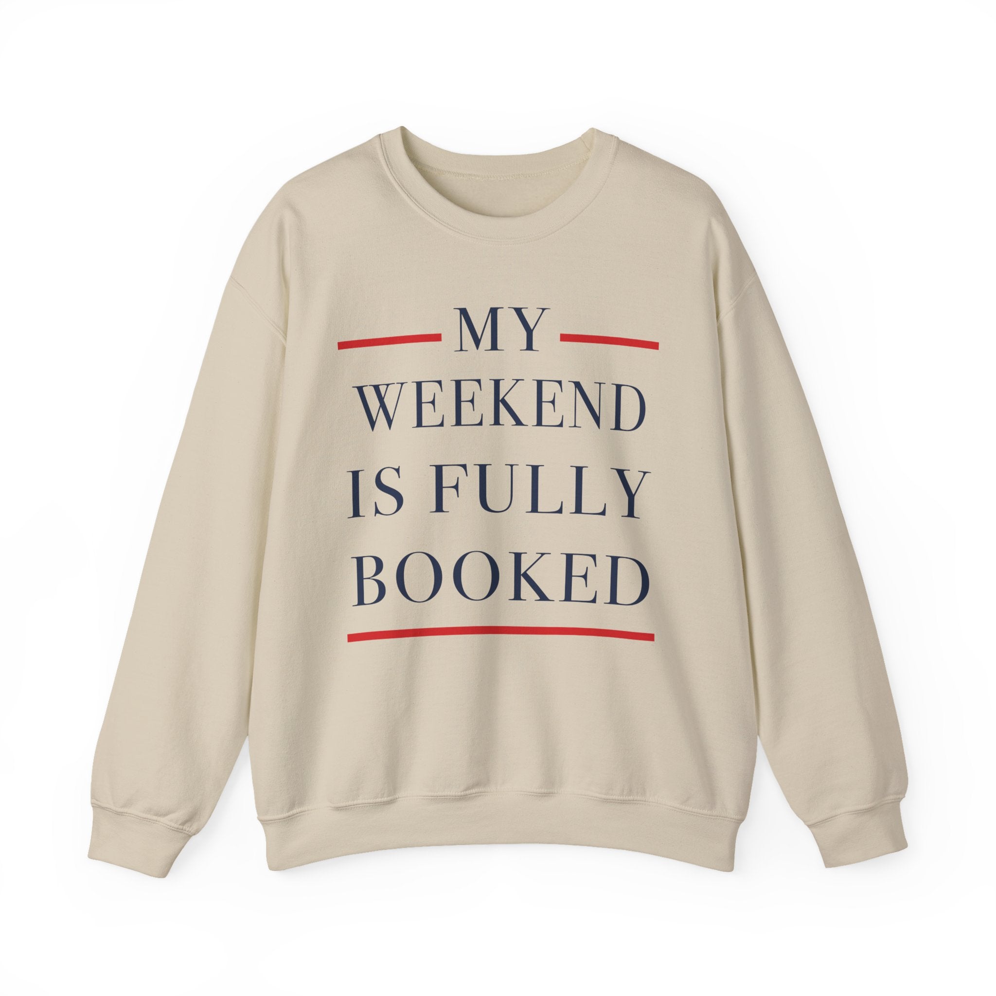 My Weekend is Fully Booked Sweatshirt, Funny Book Lover Crewneck, Cozy Reader Gift Pullover, Librarian Sweatshirt, Bookworm Apparel, Bookish Clothing
