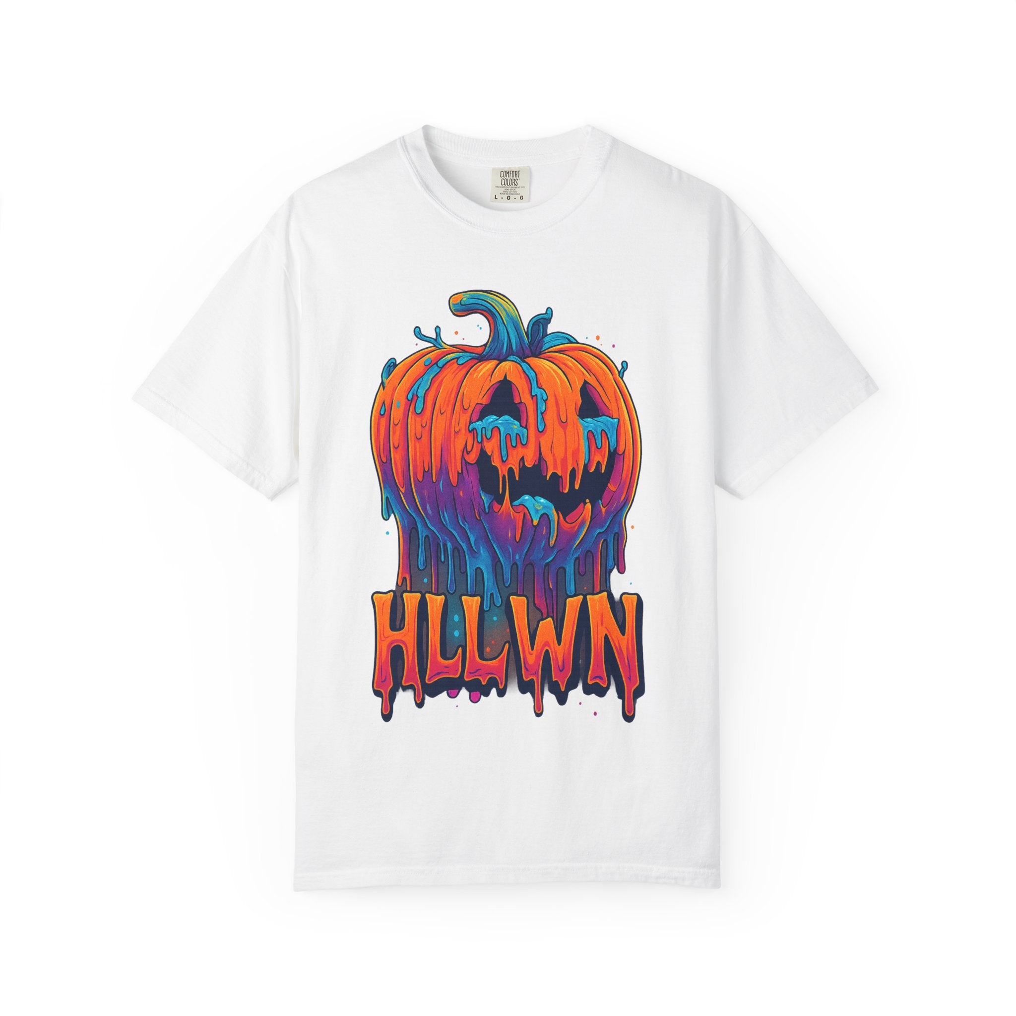HLLWN Drip Tee – Melted Mayhem, Spooky Vibes. Halloween Pumpkin Graphic Tee, Unisex T-Shirt, Spooky Shirt, Fall Fashion, Festival Wear, Trick or Treat Outfit