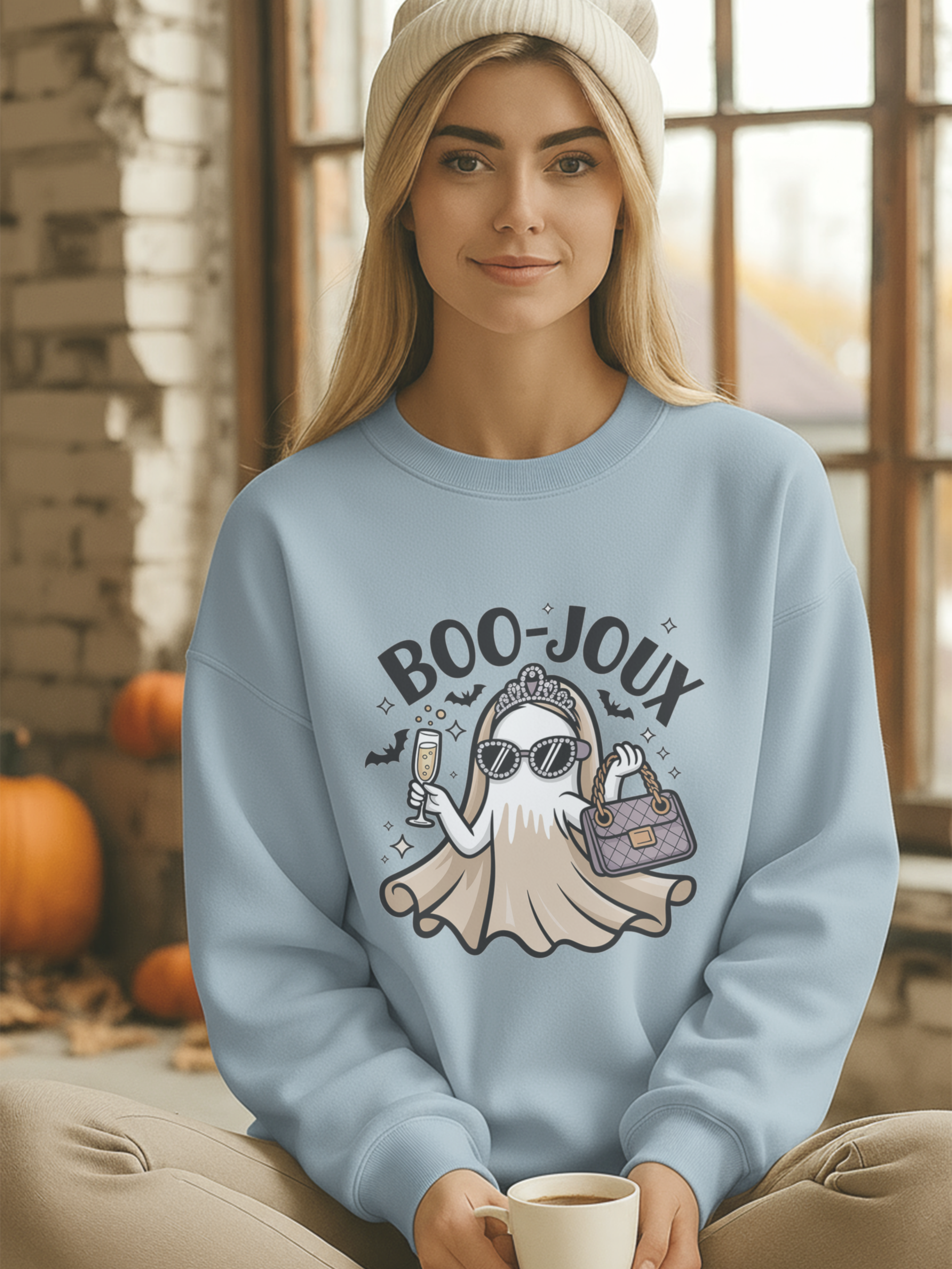 Boo-joux Ghost Sweatshirt, Funny Halloween Sweatshirt, Boujee Ghost Pullover, Spooky Season Crewneck, Glam Ghost Shirt, Fall Party Sweatshirt