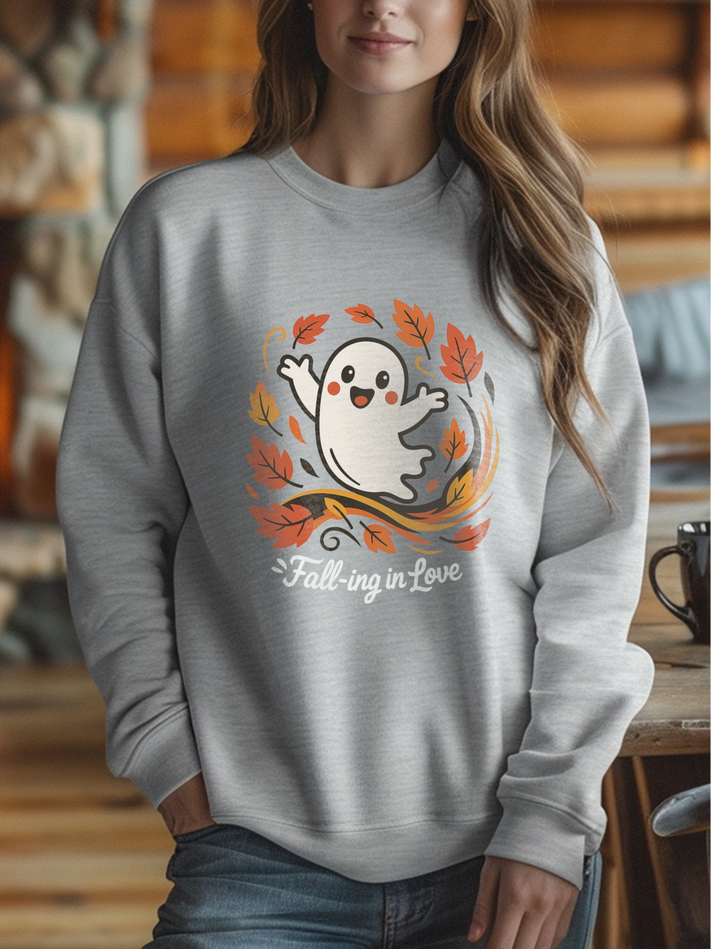 Ghost Fall Sweatshirt, Cute Halloween Crewneck, Cozy Fall Pullover, Autumn Aesthetic Crewneck, Spooky Season Gift, Fall Lovers Sweatshirt
